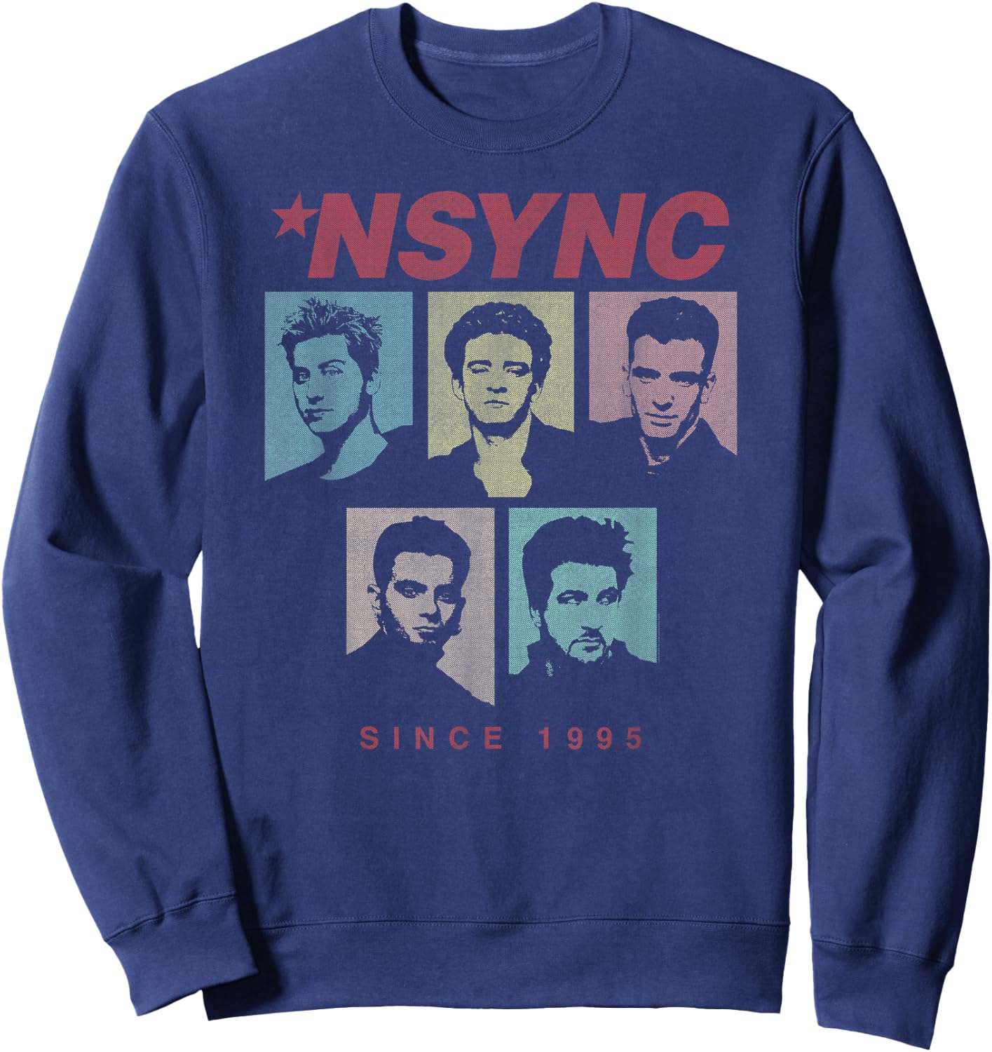 NSYNC Offiziell seit 1995 in Schwarz, -Erwachsene, -Kinder, Klassisch, Kurzarm, Einfarbig, Small, Standardlänge, Imported Sweatshirt - Sweatshirt | Navy