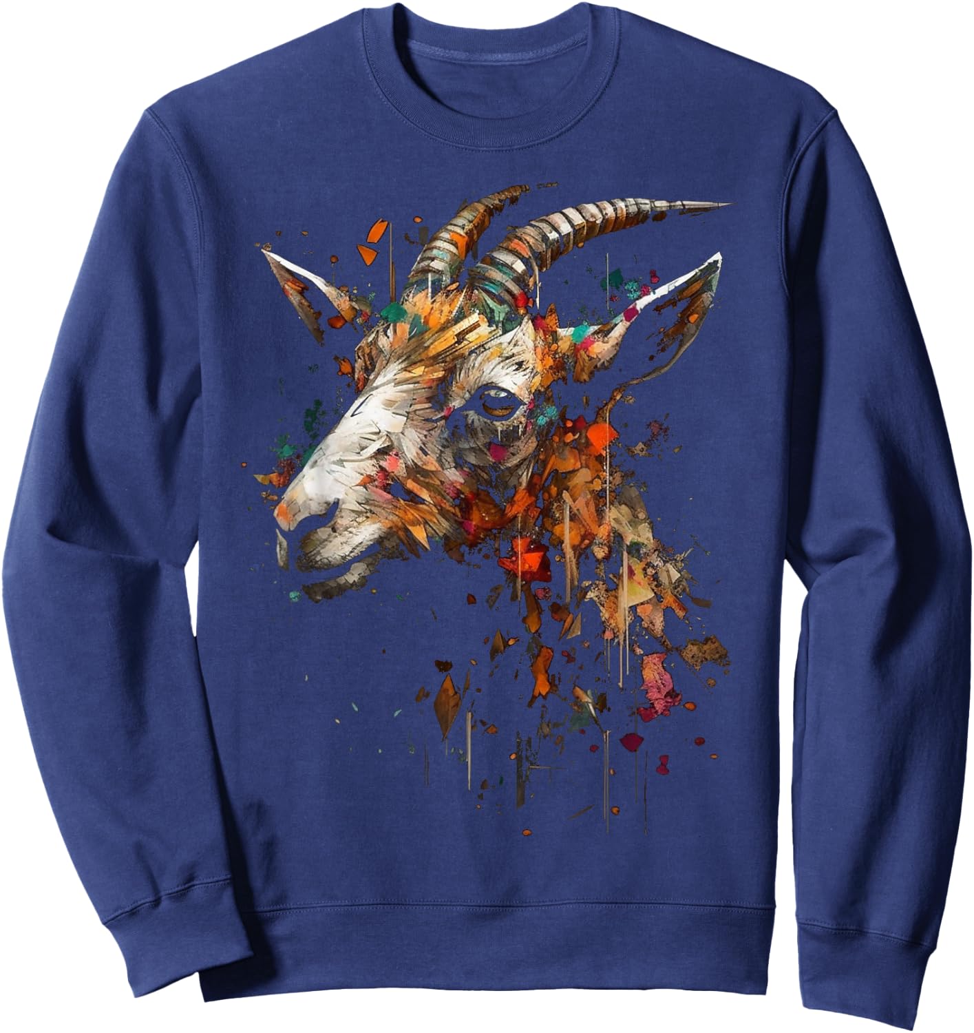Goat art - animal farm motif goat Sweatshirt - Sweatshirt | Navy