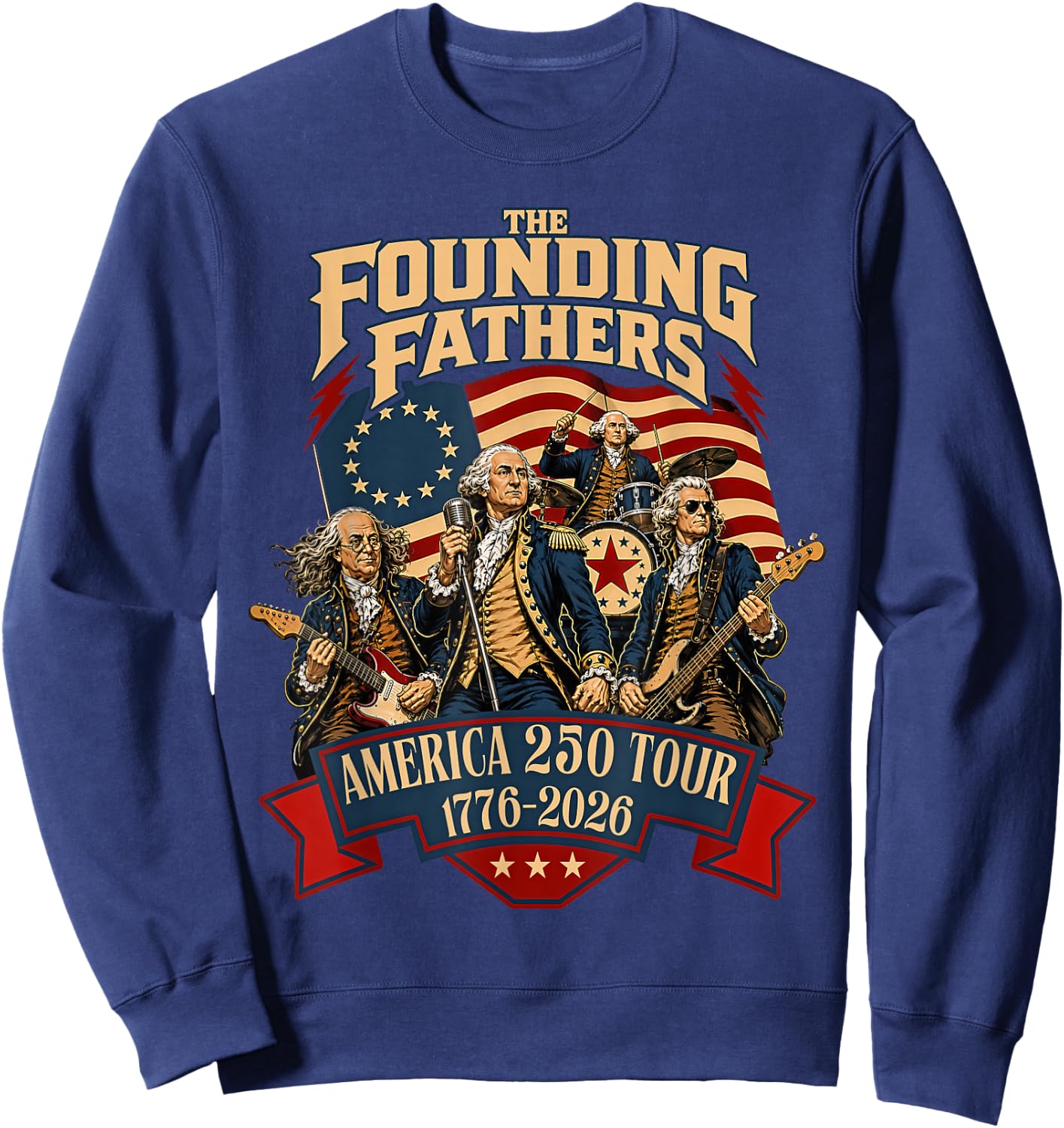 America 250 Years Anniversary 4th July 2026 USA Birthday Sweatshirt - Sweatshirt | Navy