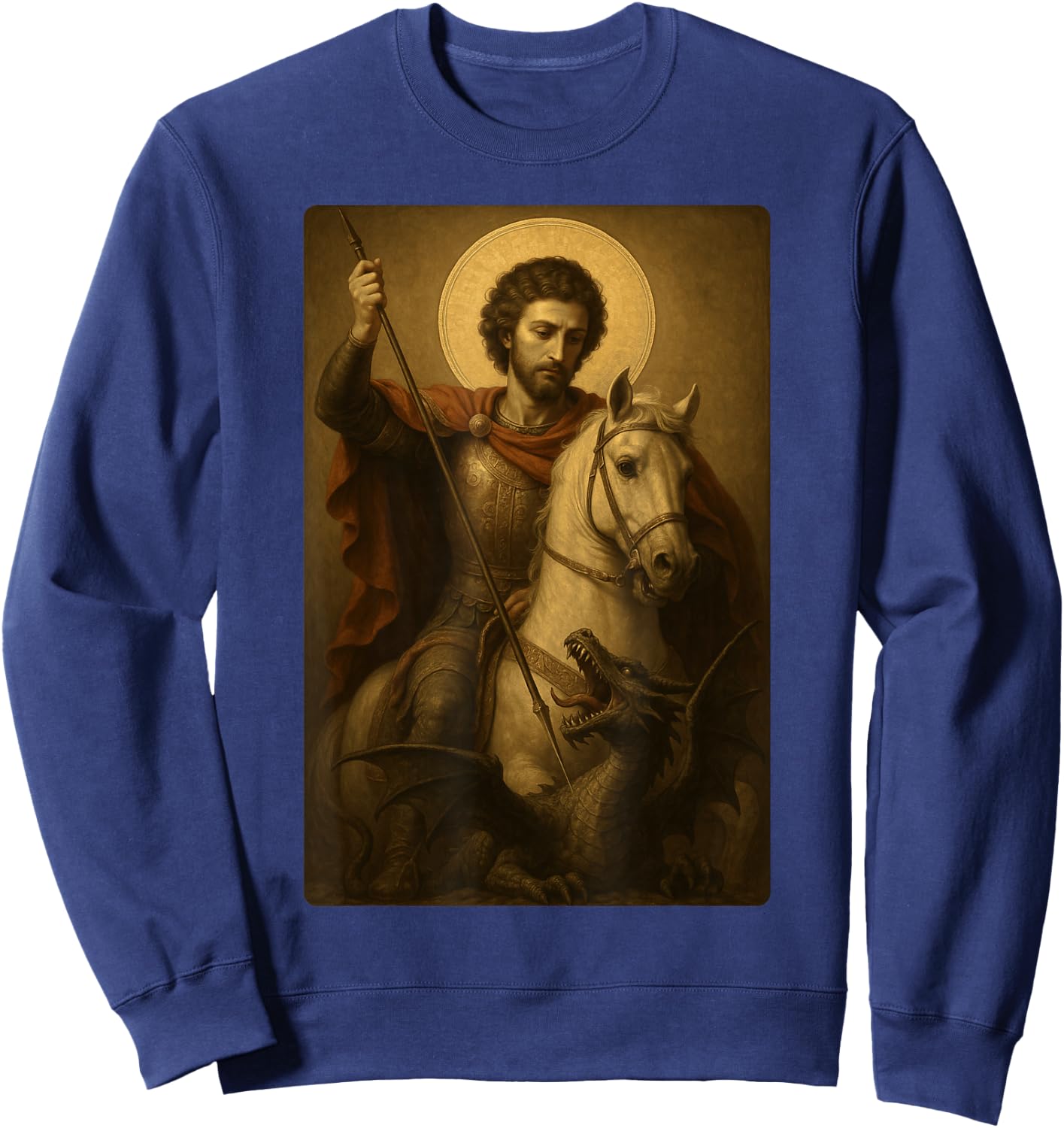 Icône orthodoxe de Saint Georges et Le Dragon Sweatshirt - Sweatshirt | Navy