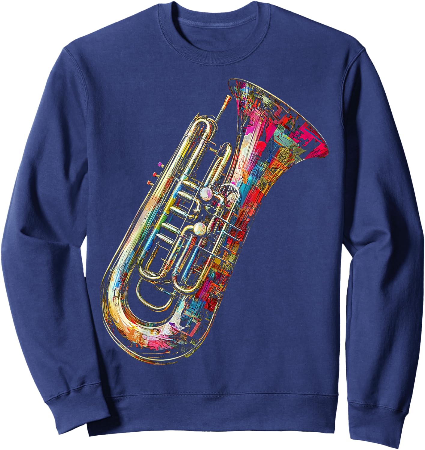 Basse Tuba Instrument de Musique Motif Art Basse Tuba Sweatshirt - Sweatshirt | Navy