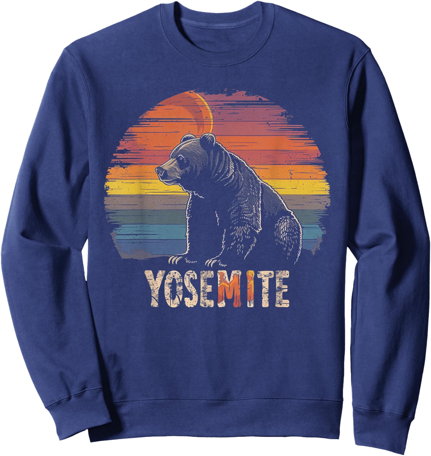 Yosemite - US National Park Vintage Men Women Kids Retro Sweatshirt - Sweatshirt | Navy