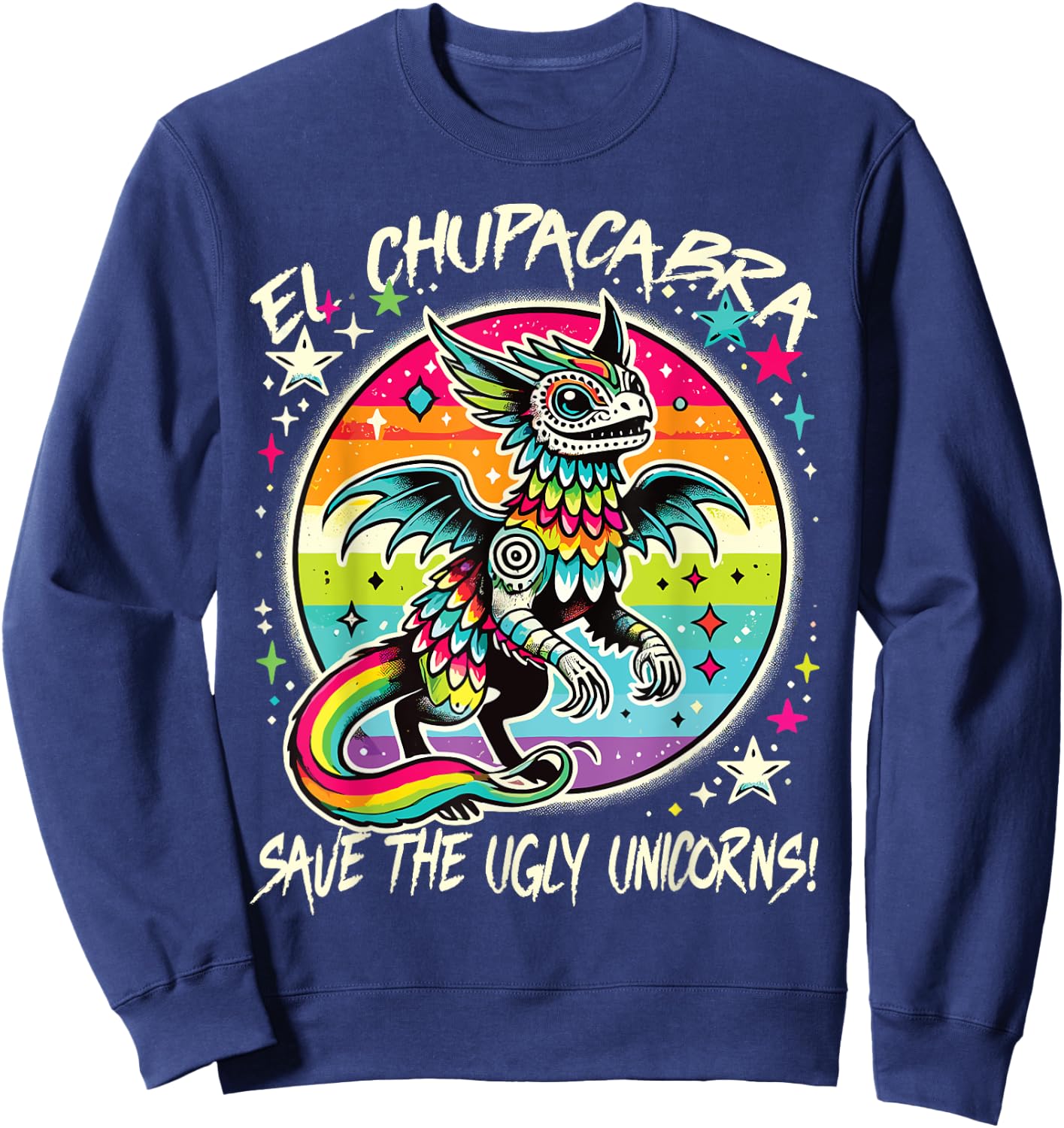 El Chupacabra Cryptid Kids Sweatshirt - Sweatshirt | Navy