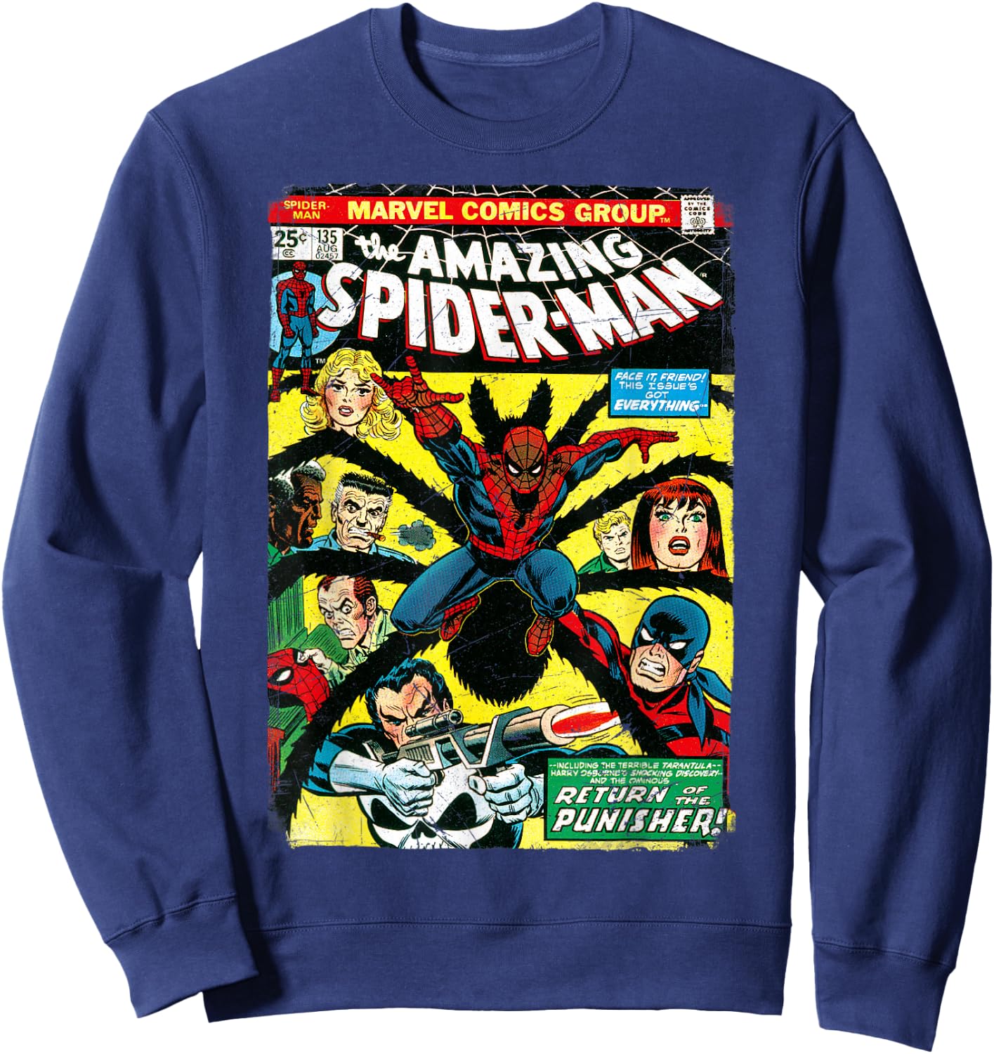 Marvel The Amazing Spider-Man Comic Book Cover Sweatshirt - Sweatshirt | Navy
