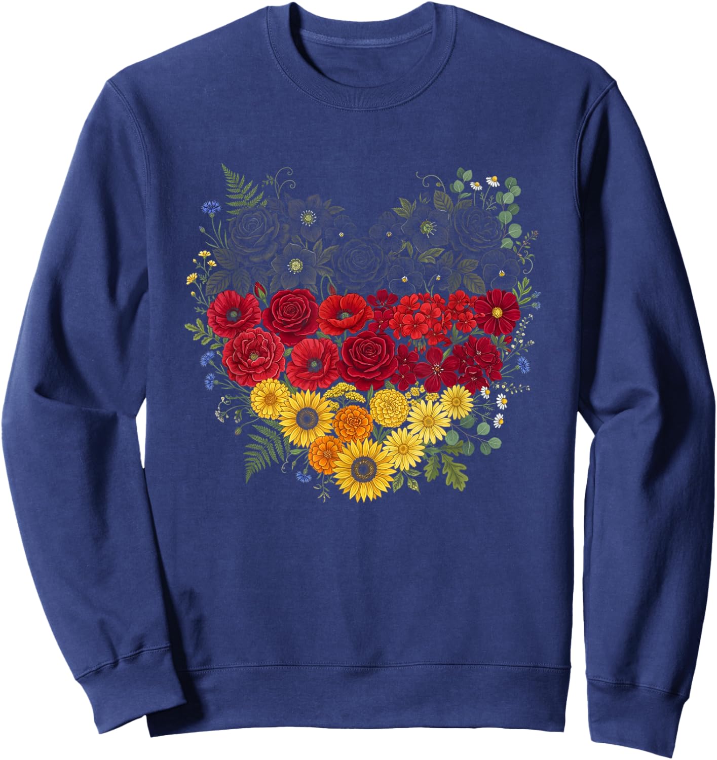 Deutschland Herz mit der Deutschen Flagge Germany Sweatshirt - Sweatshirt | Navy