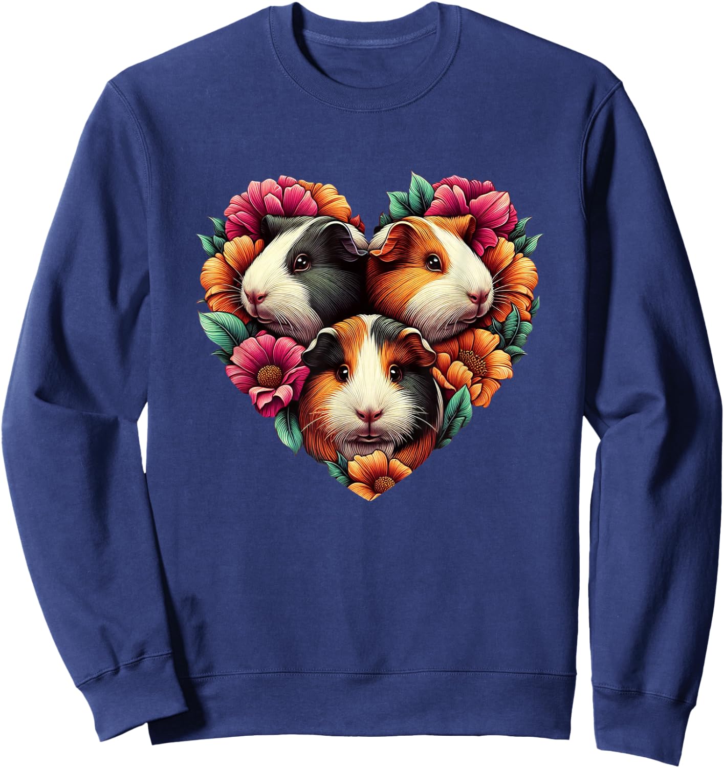 Guinea pigs Love Heart of Kids women Teen Girls Sweatshirt - Sweatshirt | Navy
