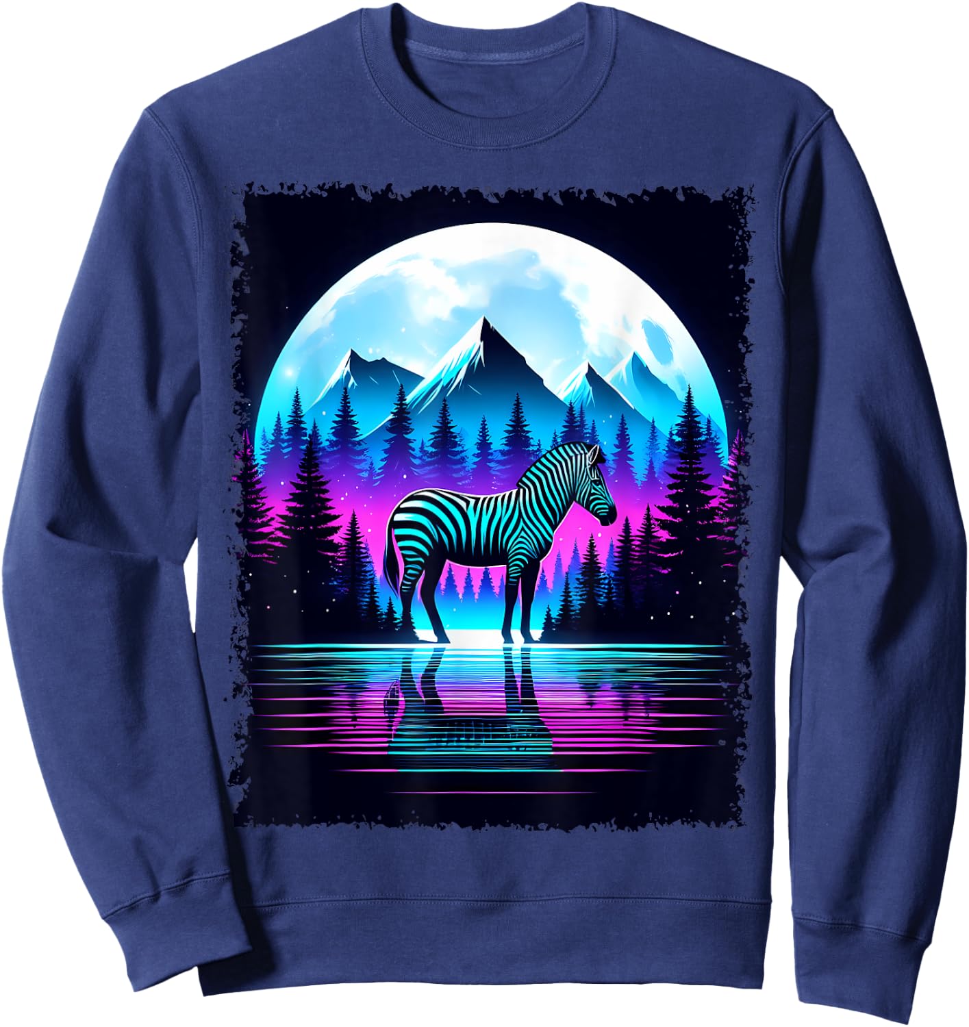 Spirit Animal Zebra Men Women Kids Christmas Sweatshirt - Sweatshirt | Navy