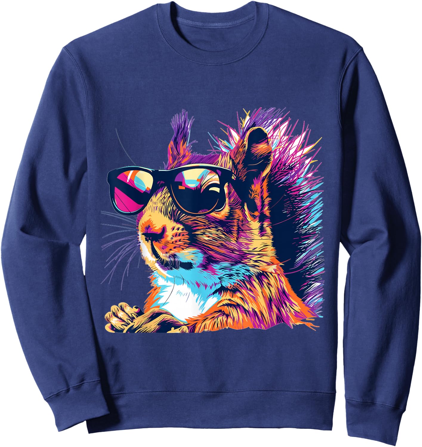 Squirrel Animal Lover Graphic Sweatshirt - Sweatshirt | Navy