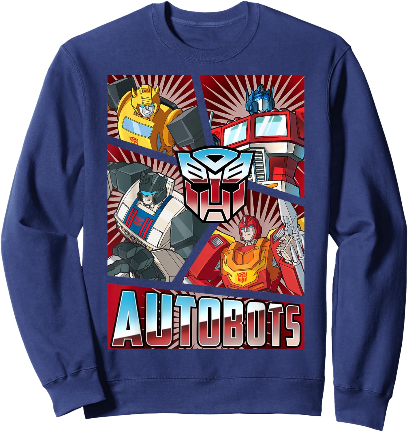 Transformers Autobots Cut Up Retro Vintage Panels Sweatshirt - Sweatshirt | Navy