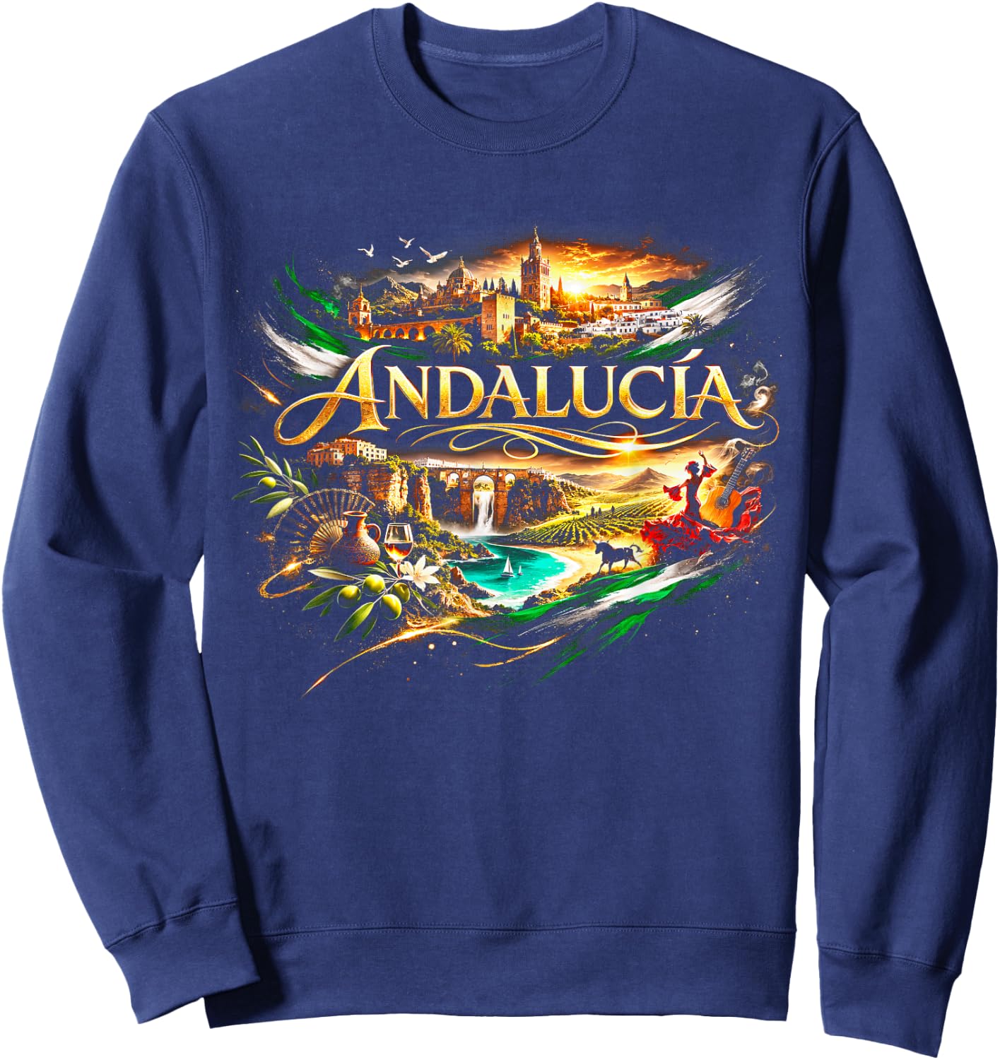 Andalusia South Pride Traditional Design Sweatshirt - Sweatshirt | Navy