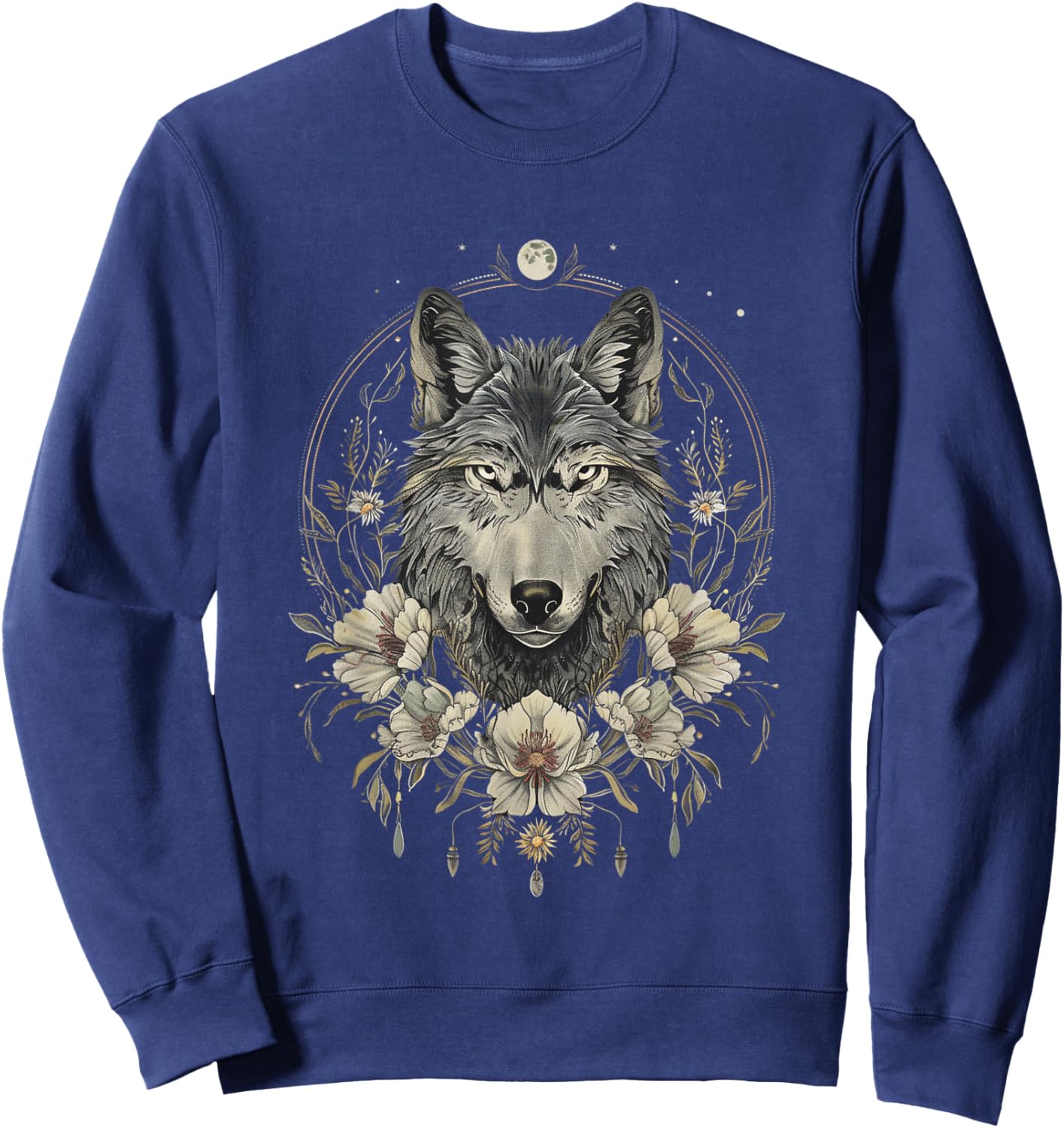 Enchanted Forest Wolf Guardian Sweatshirt - Sweatshirt | Navy
