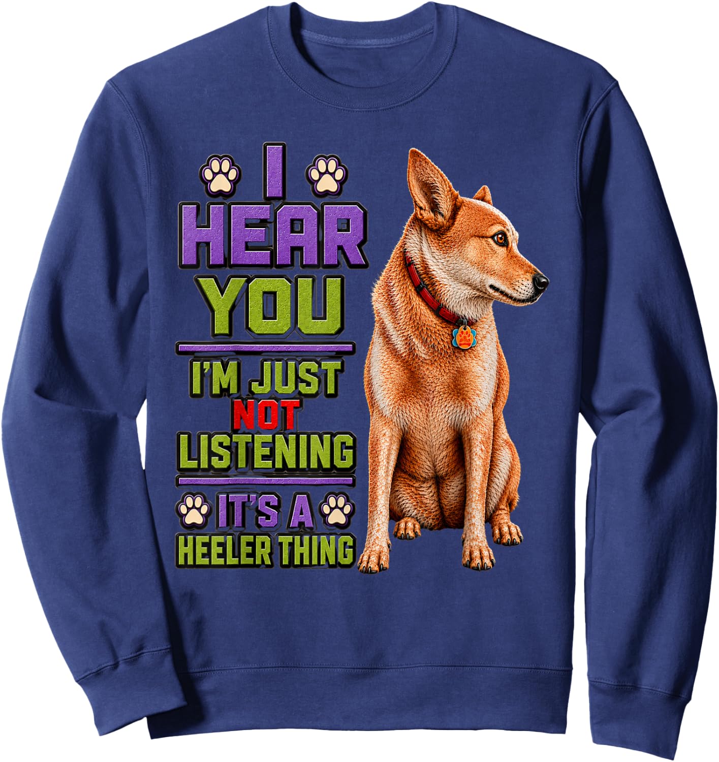 Red Heeler Farm Dog Sunset Australian Cattle Dog Shirt Sweatshirt - Sweatshirt | Navy