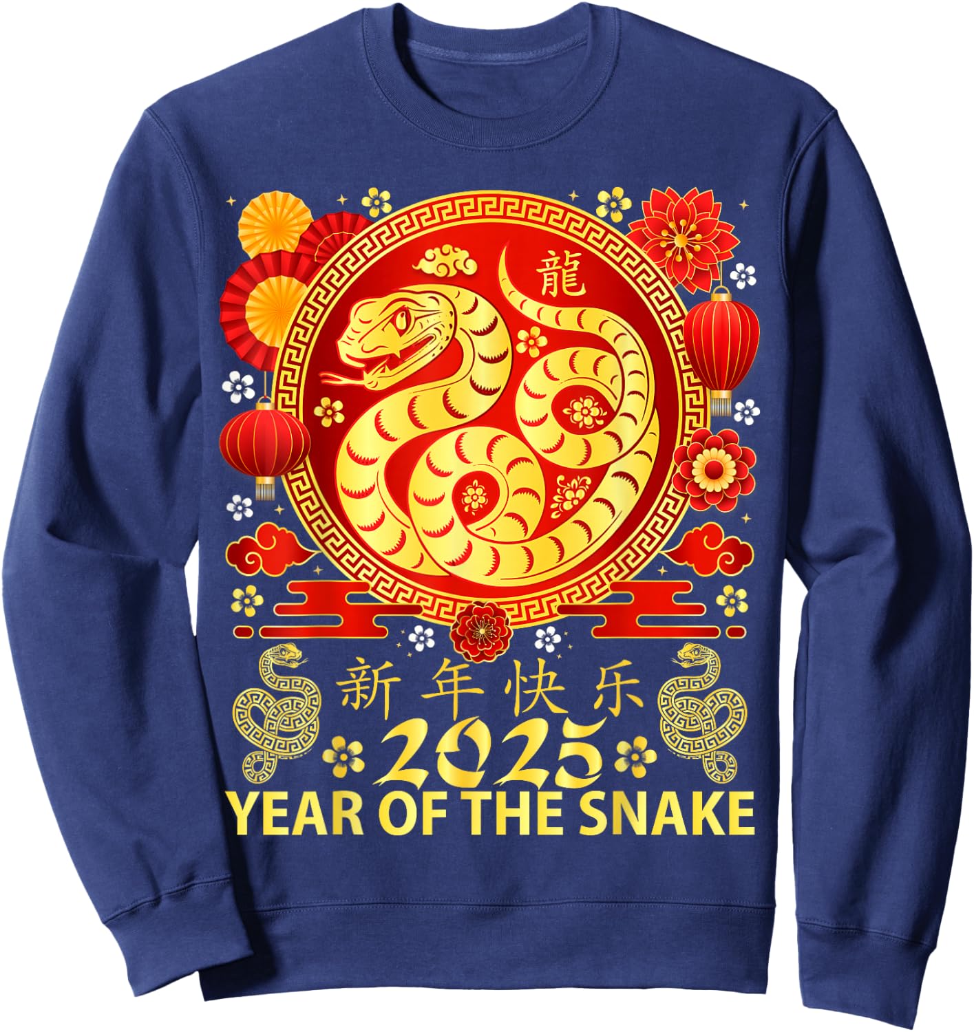 Year Of The Snake 2025 The Snake Zodiac Chinese New Year Sweatshirt - Sweatshirt | Navy