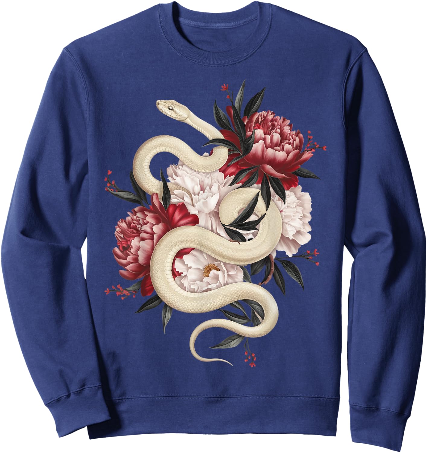 Year of The Snake 2025 Cool Snake Graphic Art Sweatshirt - Sweatshirt | Navy
