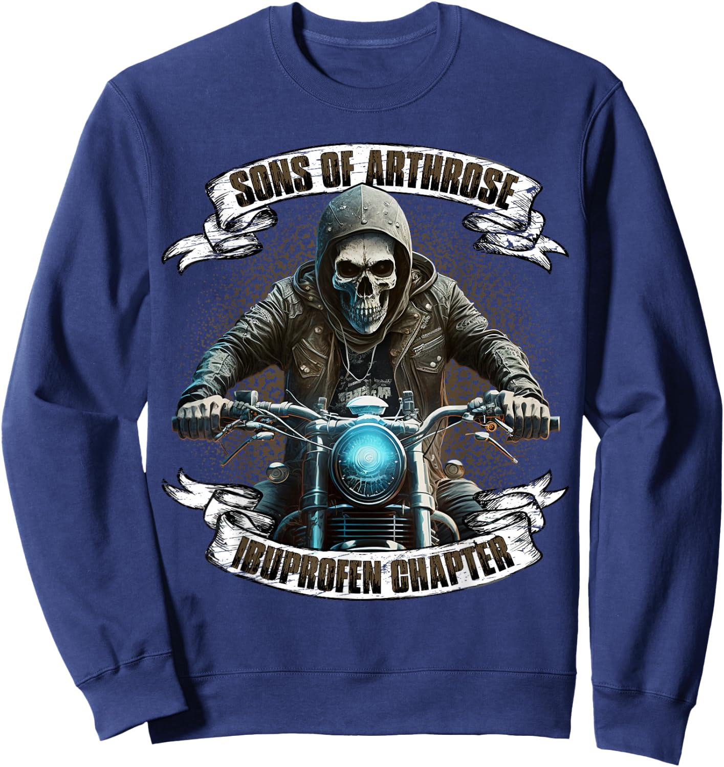 Sons of Arthrosis Ibuprofen Chapter Biker Motorcyclist , black Sweatshirt - Sweatshirt | Navy