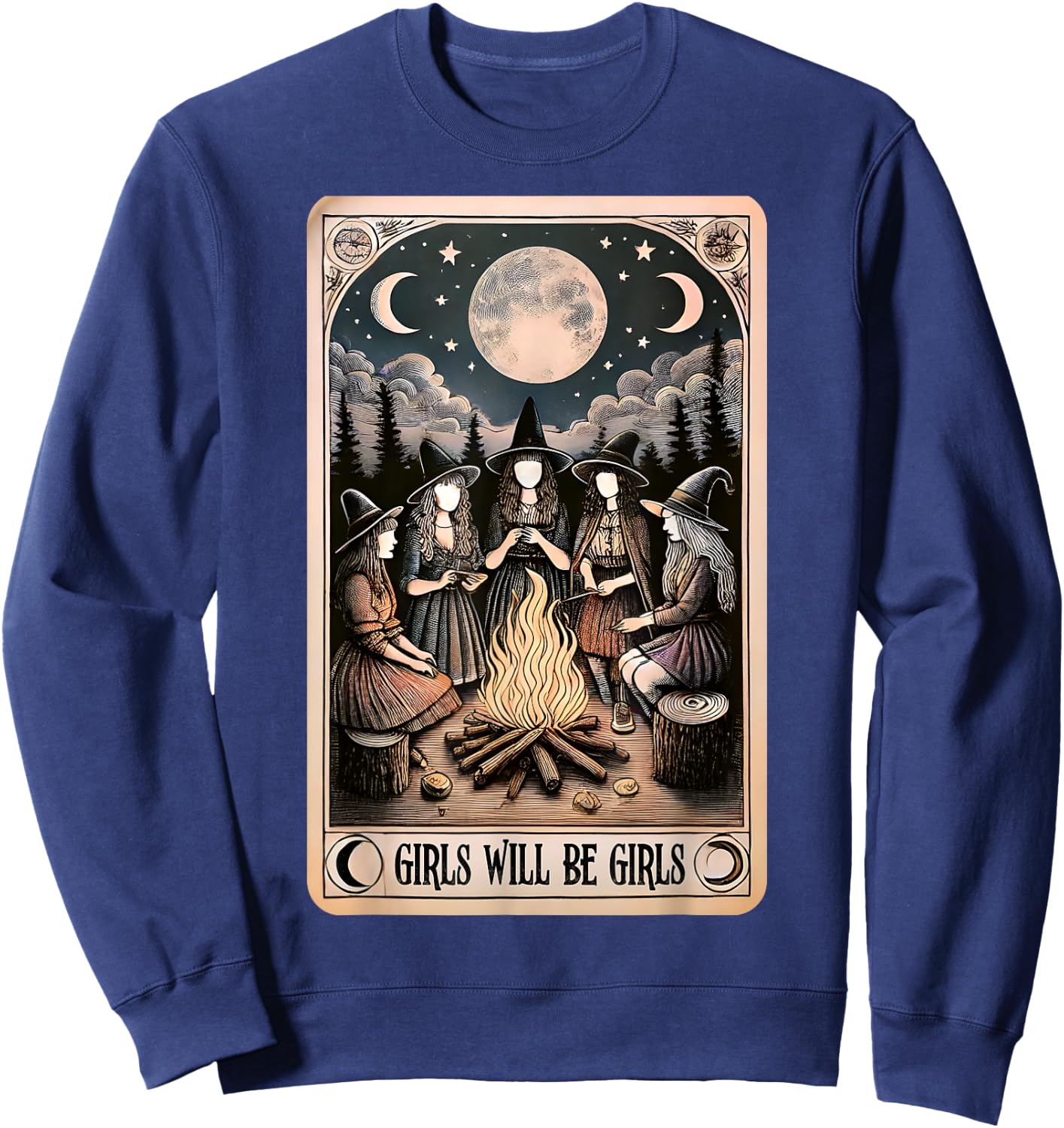 Girl Will Be Girl, Funny Witch, Witchy Vibes Sweatshirt - Sweatshirt | Navy