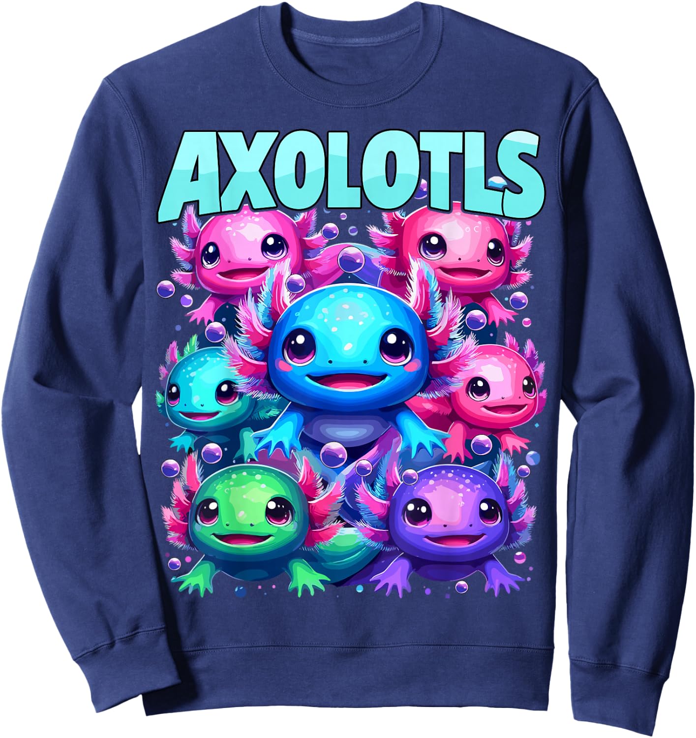 Axolotl Kawaii Funny Axolotls Animals Sweatshirt - Sweatshirt | Navy