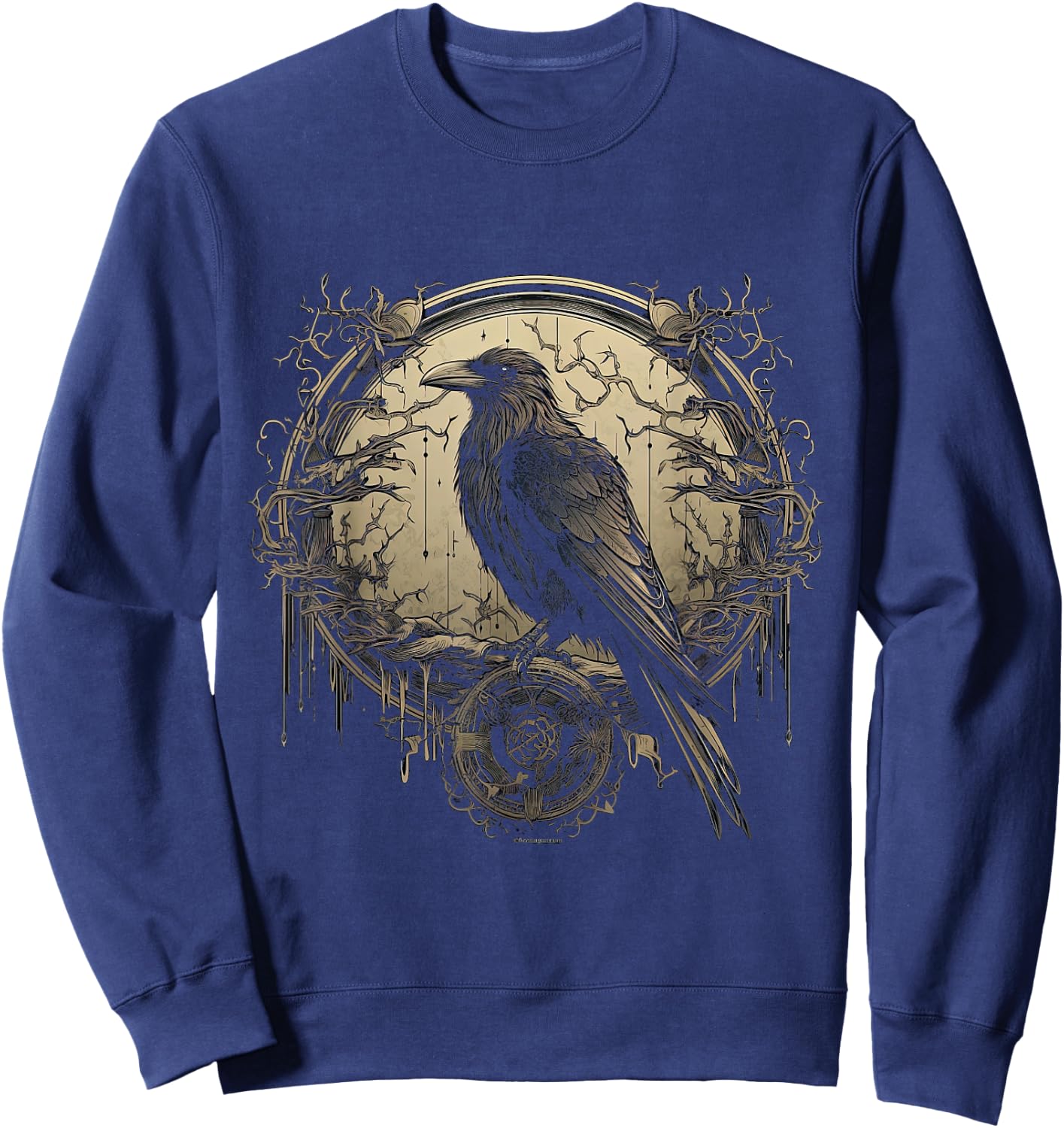 Odin Raven Celtic Viking Valhalla Pagan Sweatshirt - Sweatshirt | Navy