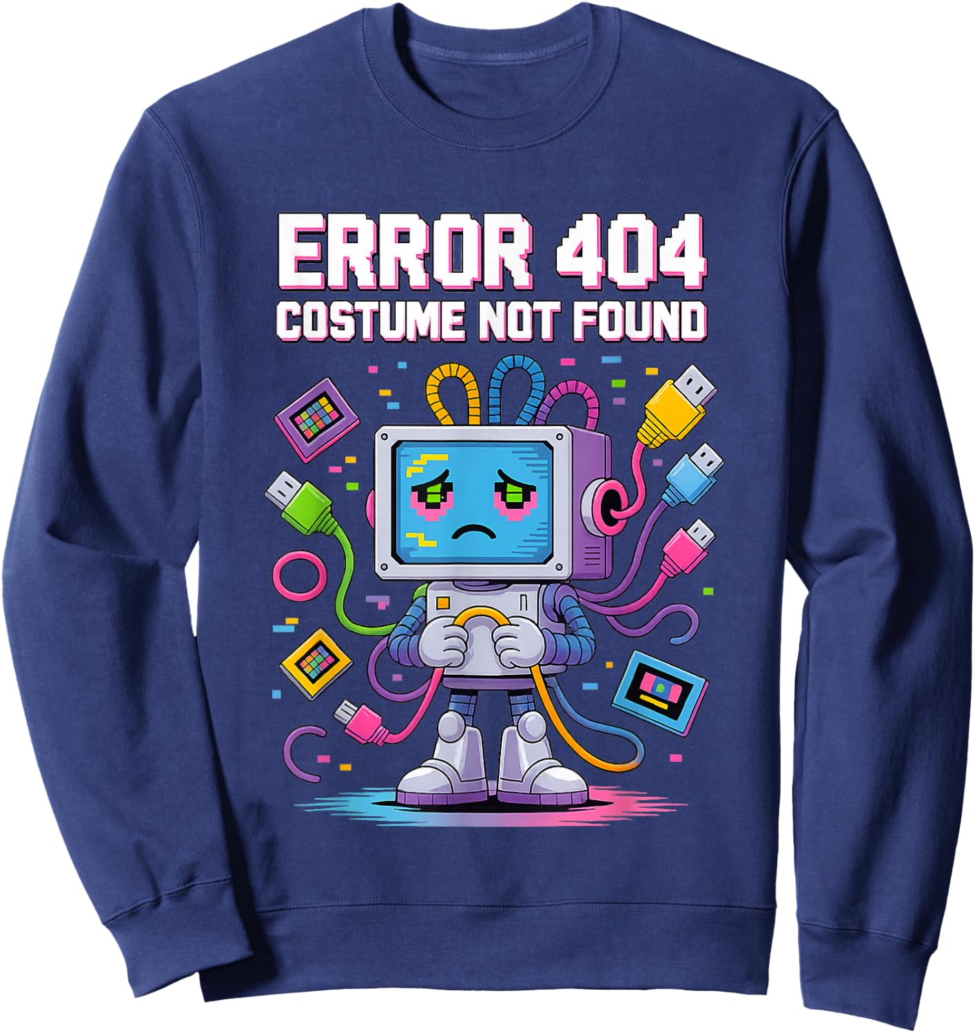 Mistake 404 Costume Not Found Funny Geek Halloween Matching Sweatshirt - Sweatshirt | Navy