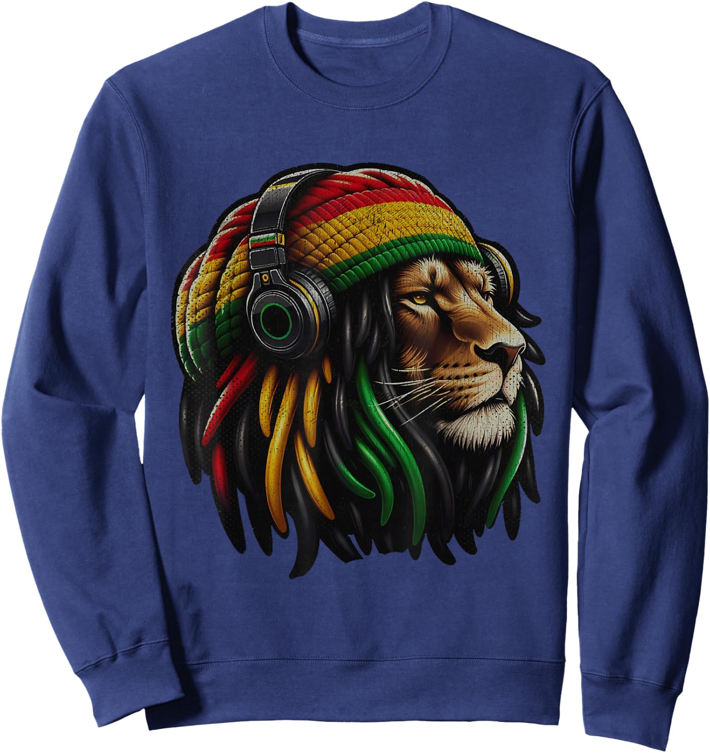 Jamaica Roots Reggae Lion of Judah Rastafari Sweatshirt - Sweatshirt | Navy