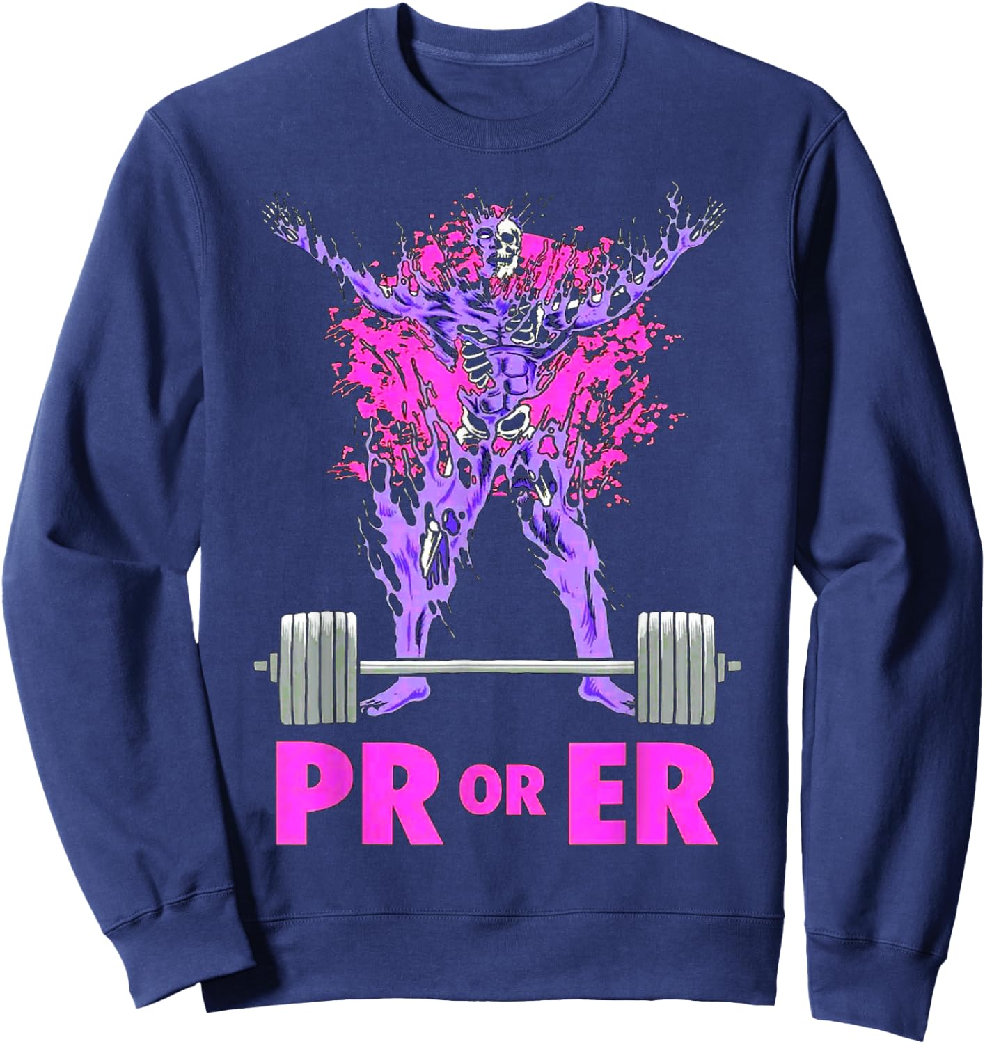 PR Or Er Weightlifting Bodybuilding Fitness Gym workout Sweatshirt - Sweatshirt | Navy