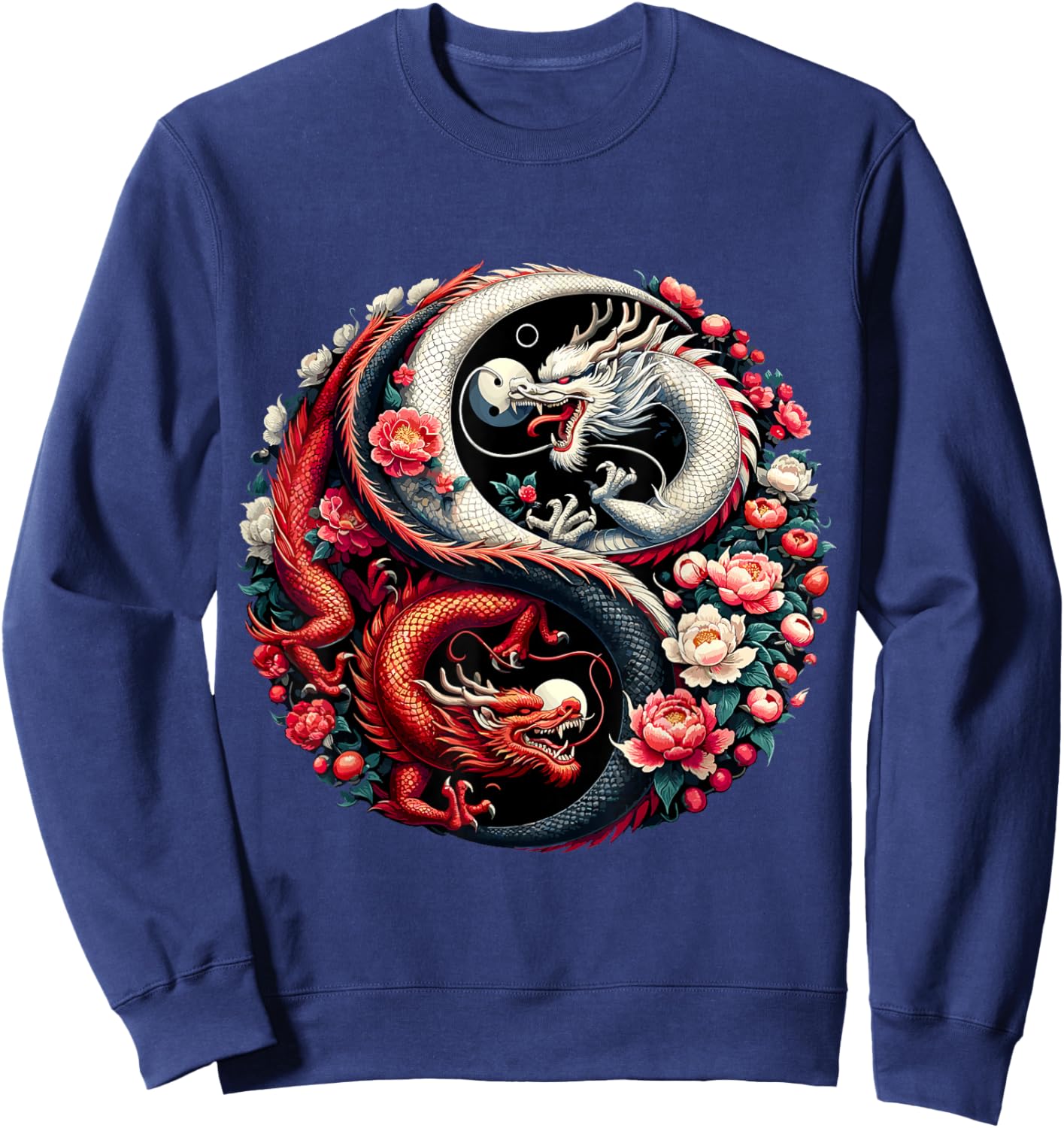 Dragon Yin Yang Chinese Dragon Year Sweatshirt - Sweatshirt | Navy