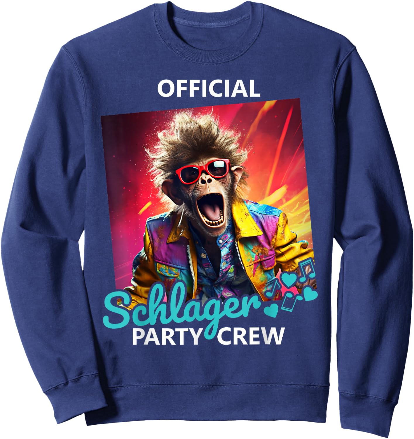 PARTY HASE Outfits für Party und Kneipentour Official Schlager Party Crew Sweatshirt - Sweatshirt | Navy