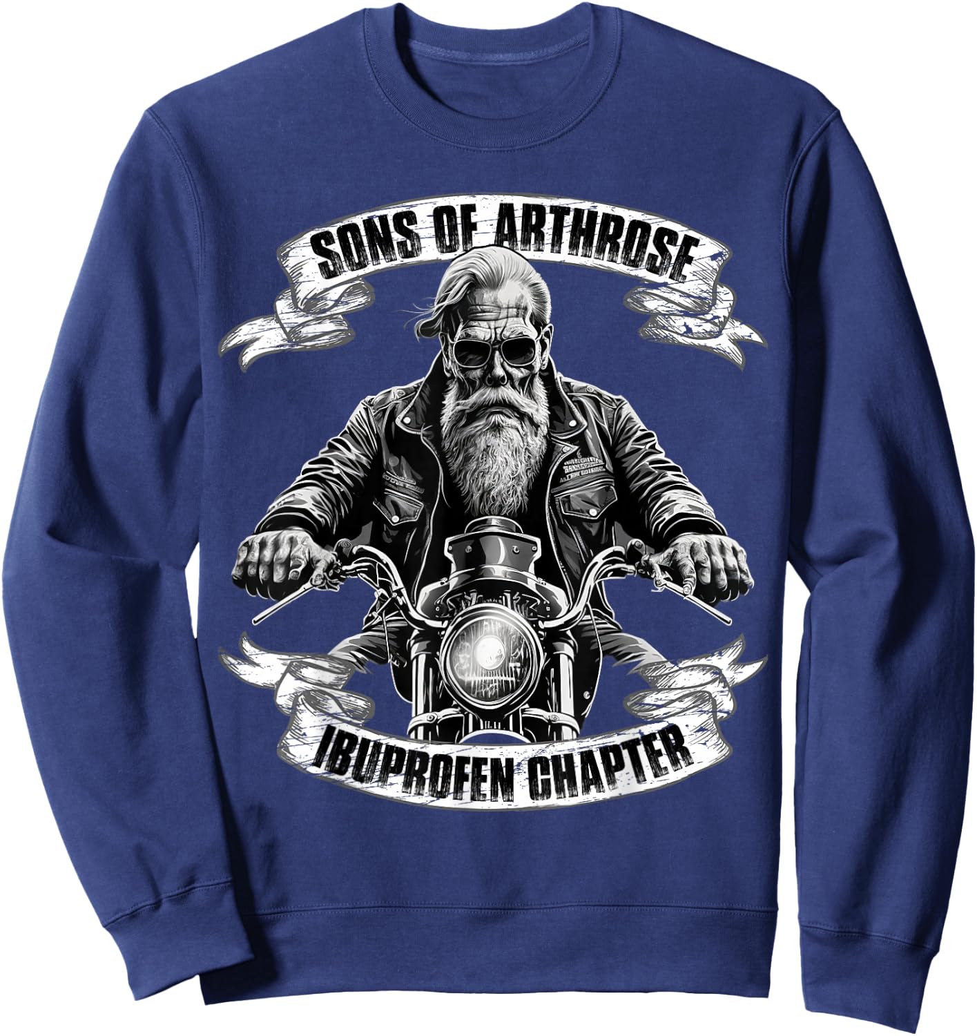 Men's Sons of Arthrose - Ibuprofen Chapter Biker Motorcycle , black Sweatshirt - Sweatshirt | Navy