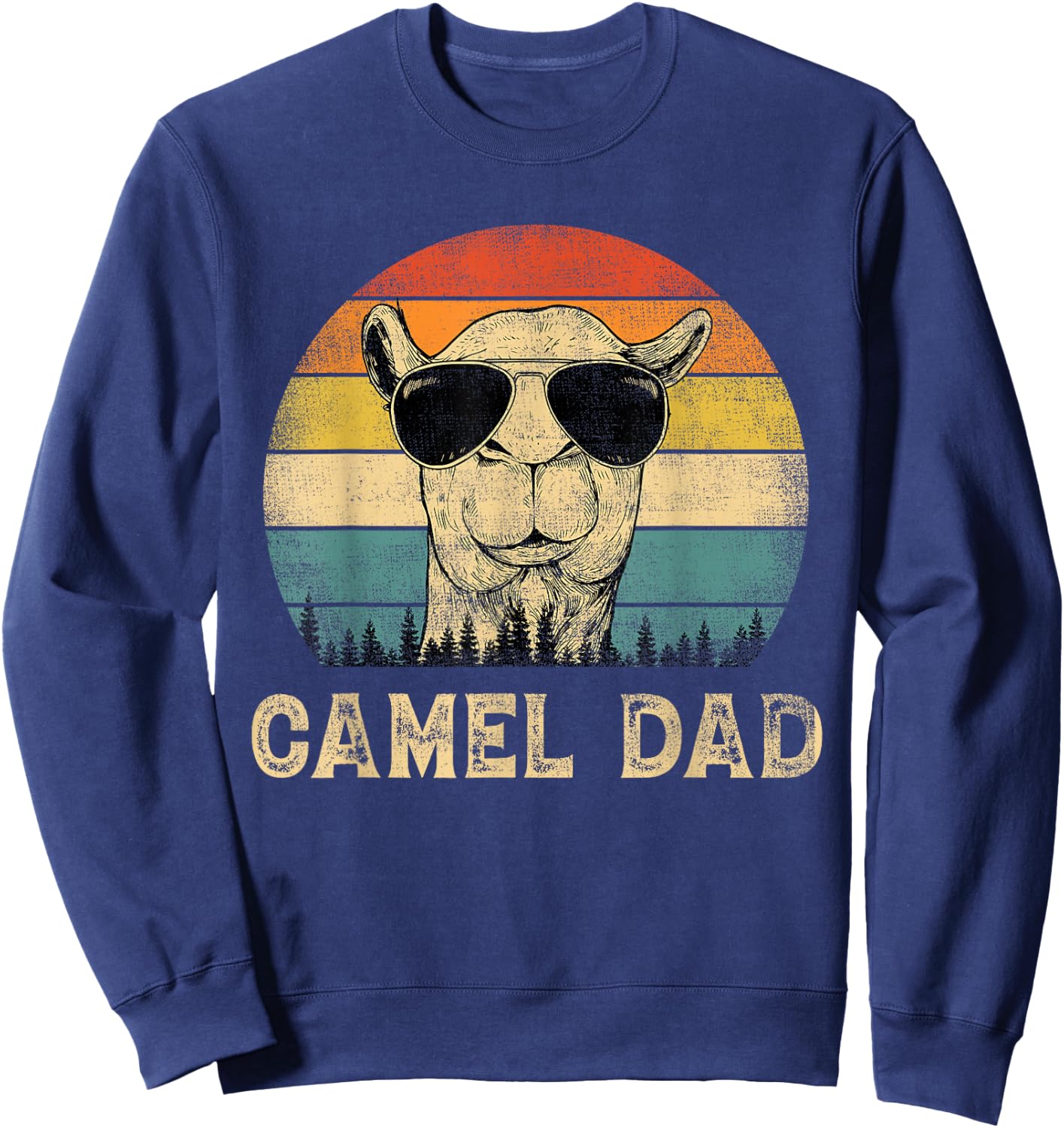 Vintage Camel Dad Camel Lovers Daddy Father's Day Sweatshirt - Sweatshirt | Navy