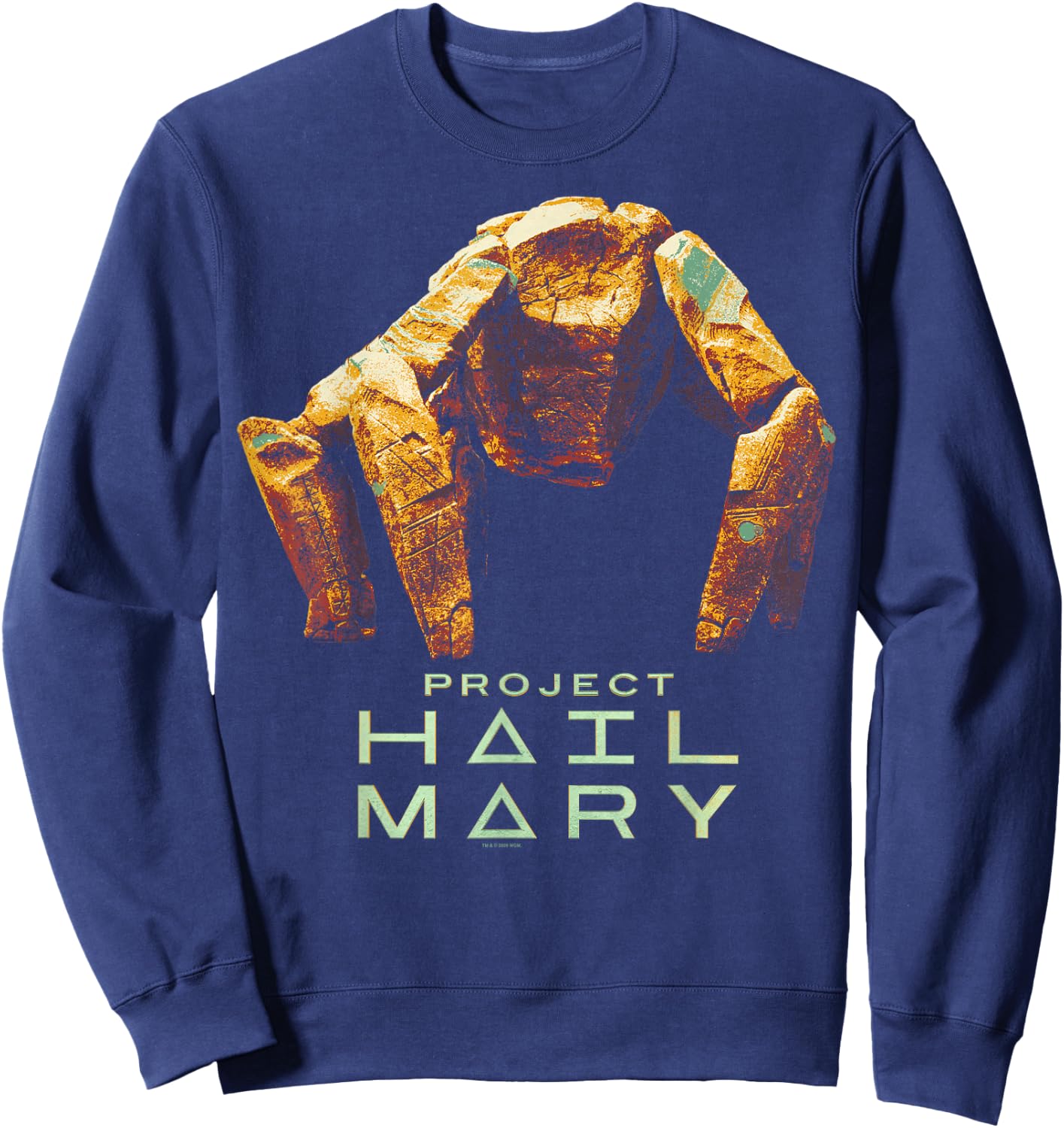 Project Hail Mary Rocky The Alien Distressed Portrait Sweatshirt - Sweatshirt | Navy