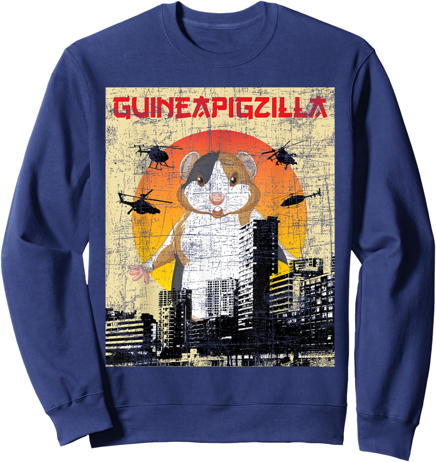 Guineapigzilla - Guinea Pig Animal Lover Rodent Pet Owner Sweatshirt - Sweatshirt | Navy