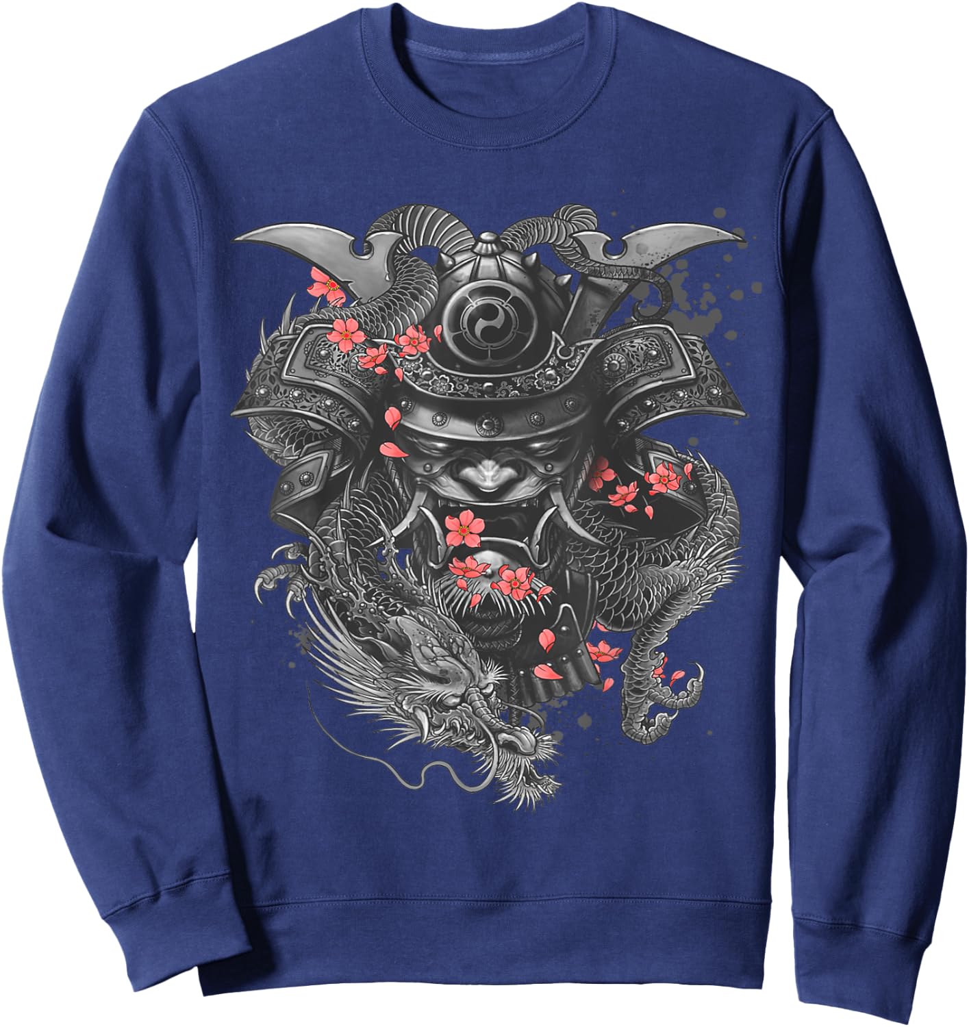 Samurai Warrior Japanese Bushido Dragon Oni Knight Gift Sweatshirt - Sweatshirt | Navy