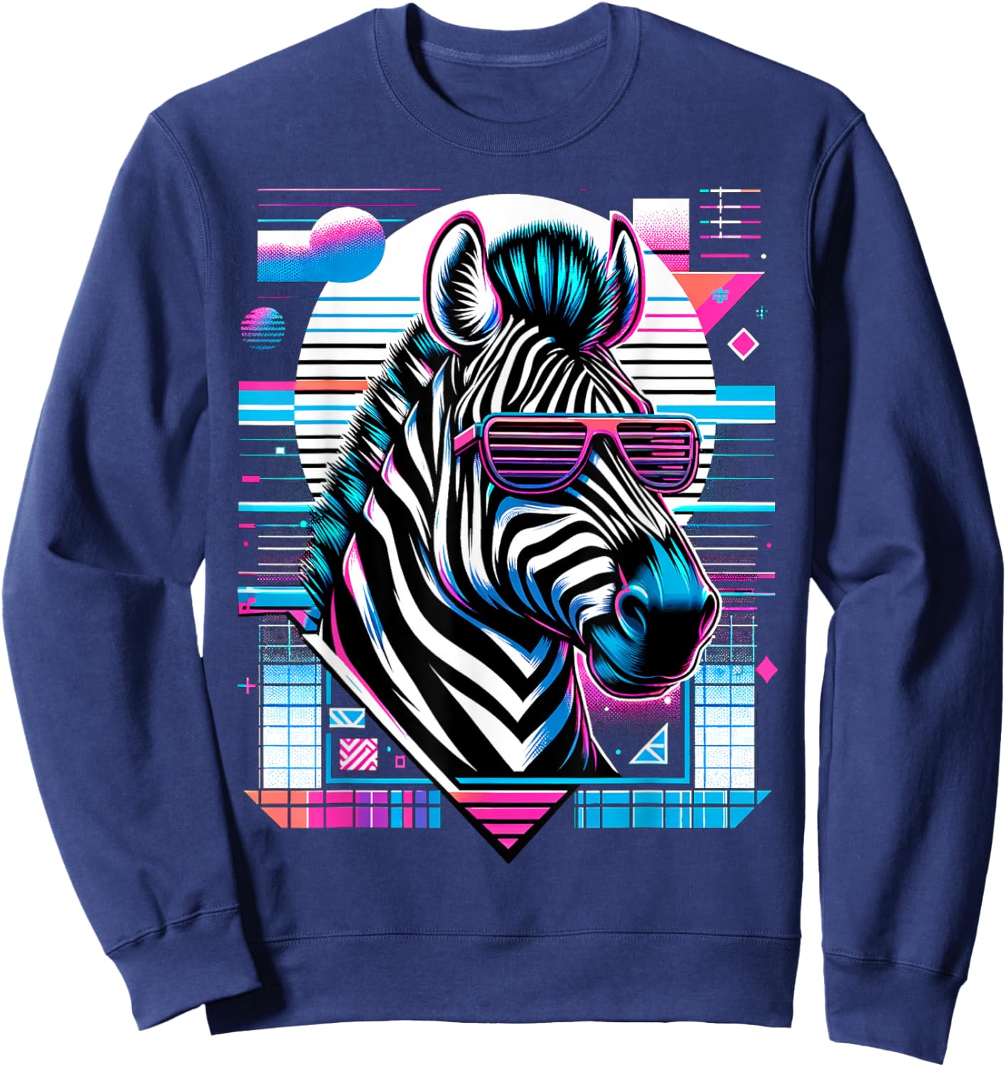 and Kids Vintage Retro Zebra Lover Sweatshirt - Sweatshirt | Navy