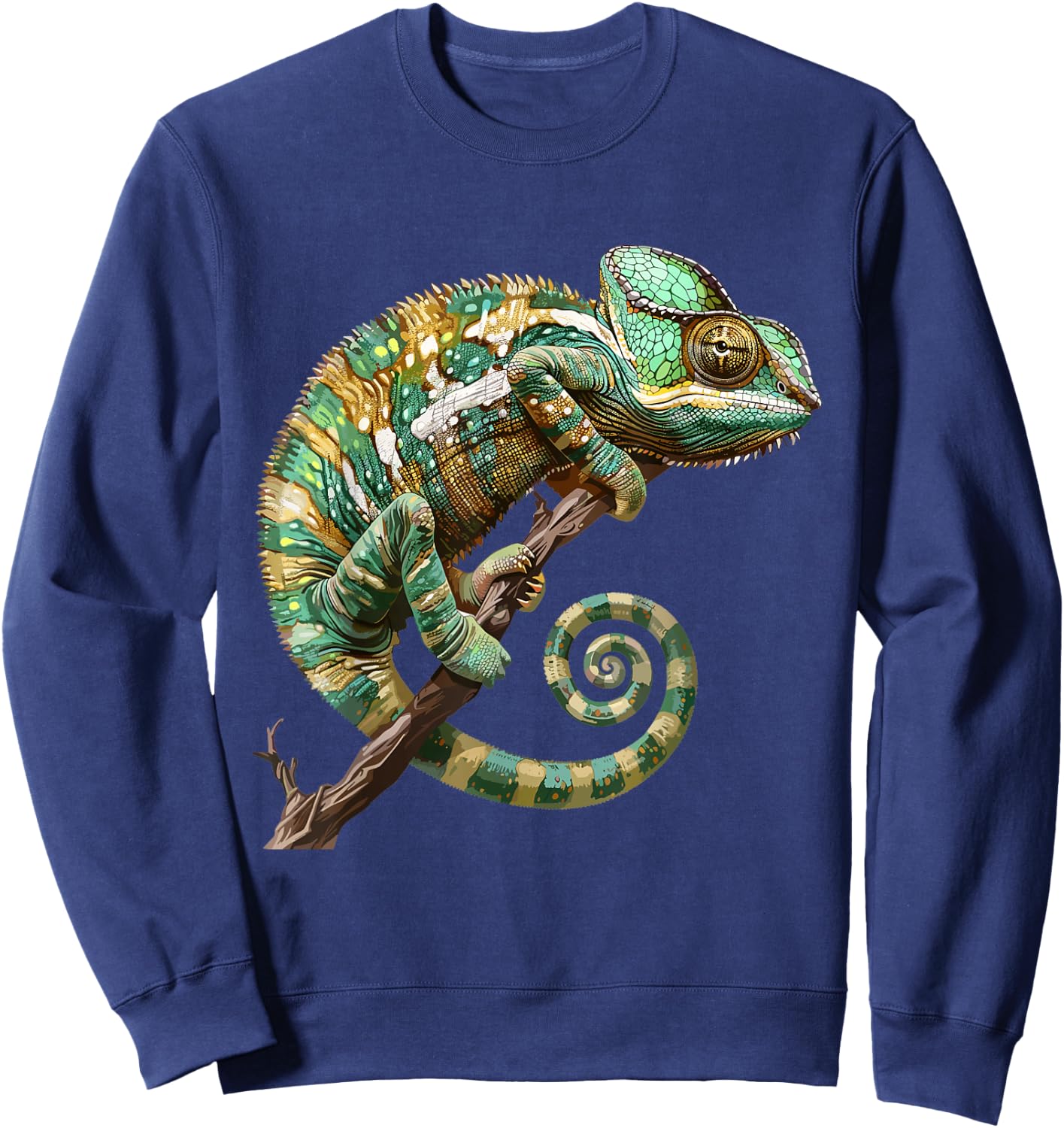 Chameleon, reptiles and Zoo Keeper Design Chameleon graphic, Chameleon , Small, Black Sweatshirt - Sweatshirt | Navy
