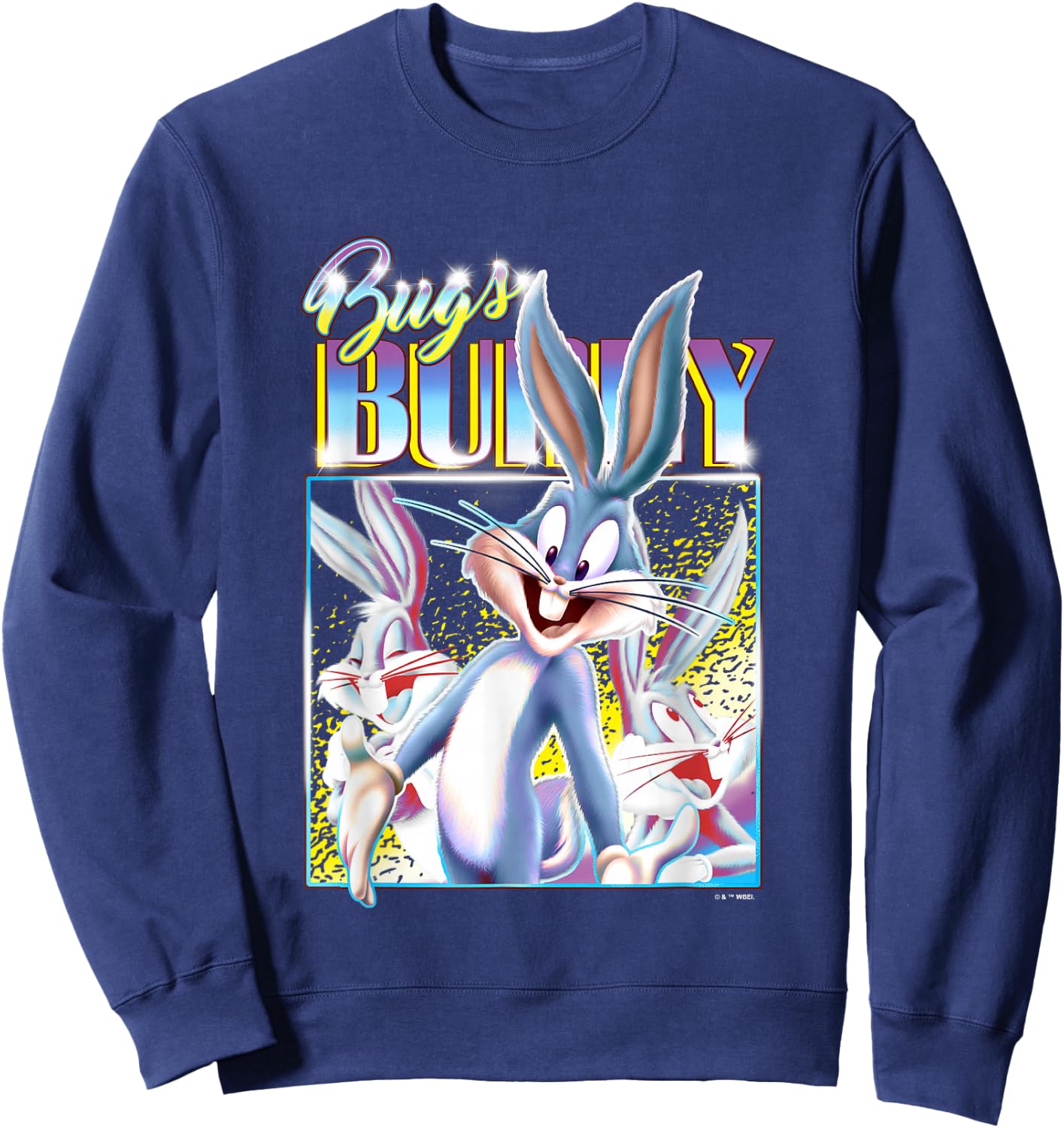 Looney Tunes Bugs Bunny Neon Lights Camera Action Sweatshirt - Sweatshirt | Navy