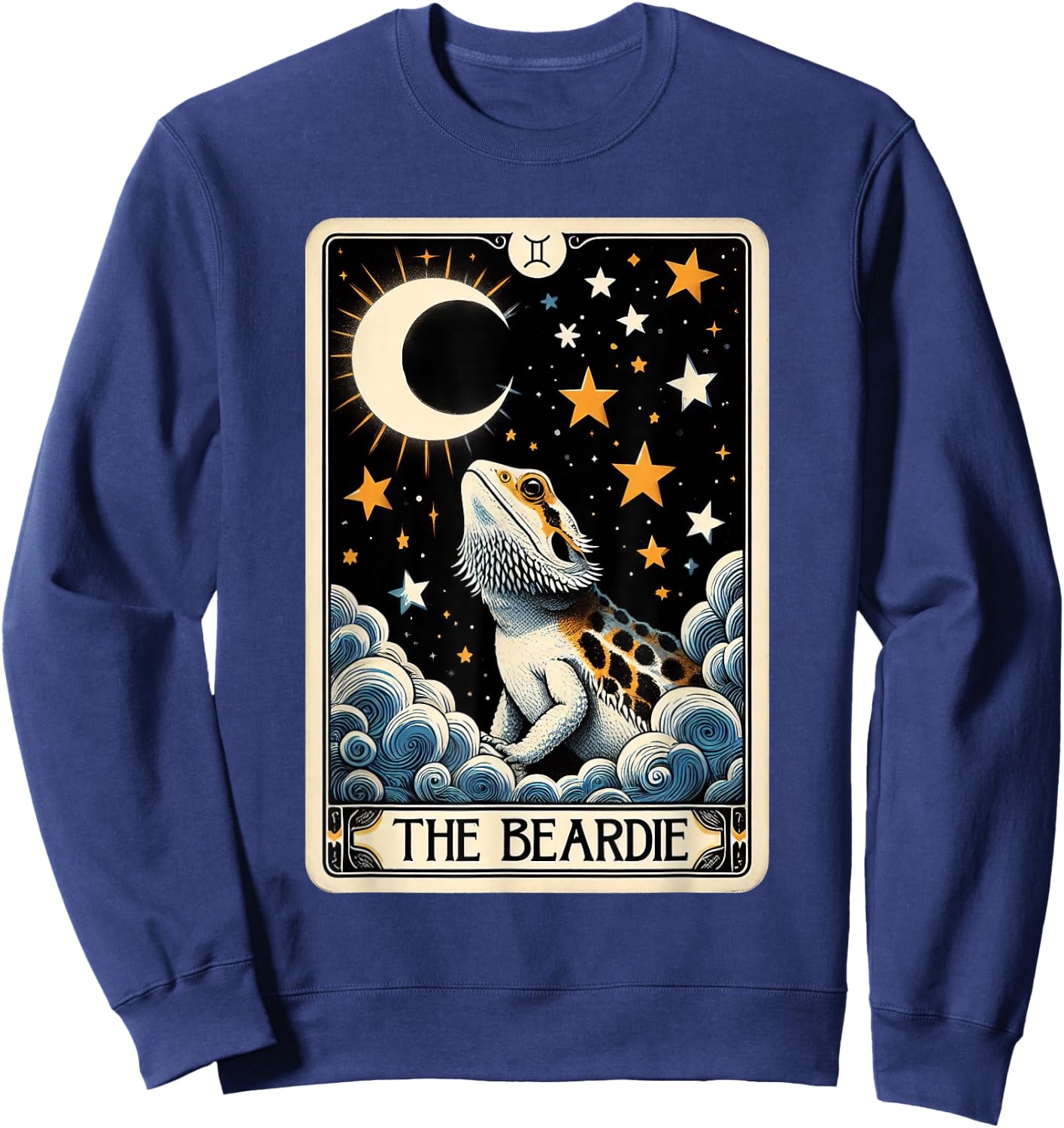 Bearded Dragon Tarot Card Beardie Mom Beardie Dad Men Women Sweatshirt - Sweatshirt | Navy