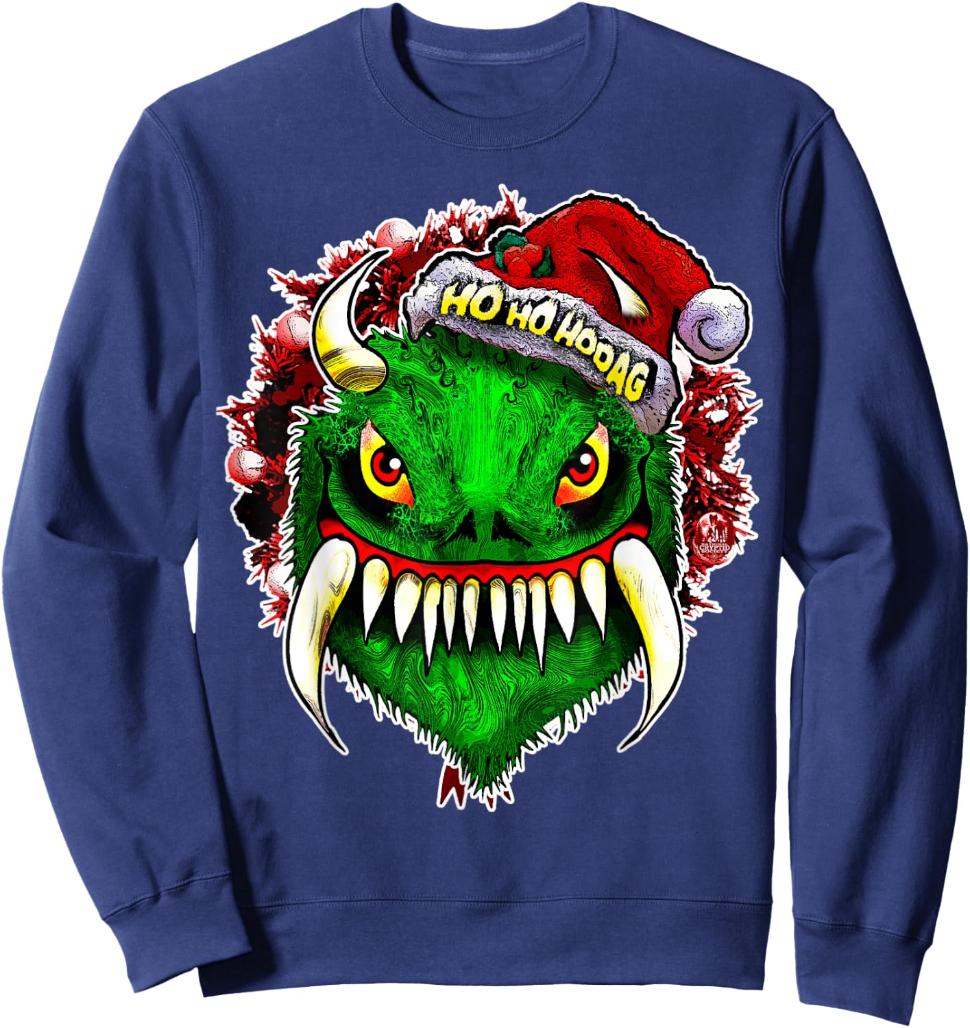 Funny Christmas Hodag Holiday Cryptid Monster Cryptozoology Sweatshirt - Sweatshirt | Navy