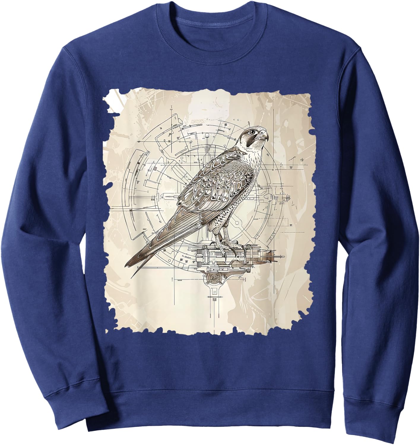 Precision Peregrine Falcon Illustration Sweatshirt - Sweatshirt | Navy