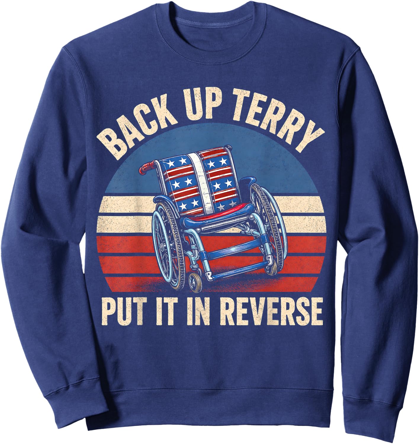 Funny 4th of July Back Up Terry Put It in Reverse Firework Sweatshirt - Sweatshirt | Navy