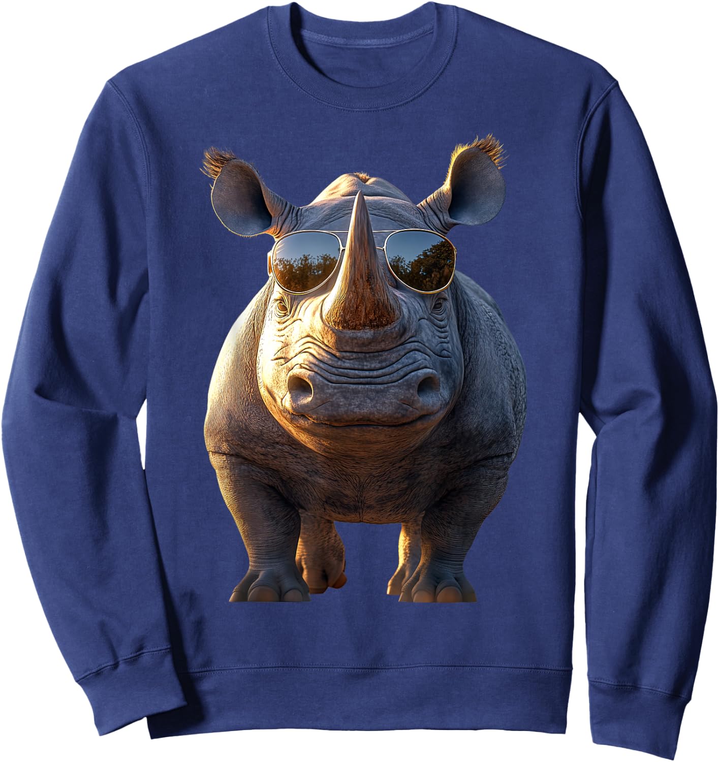 Rhino Rhinoceros White Rhinoceros Safari Cute Rhinos Sweatshirt - Sweatshirt | Navy
