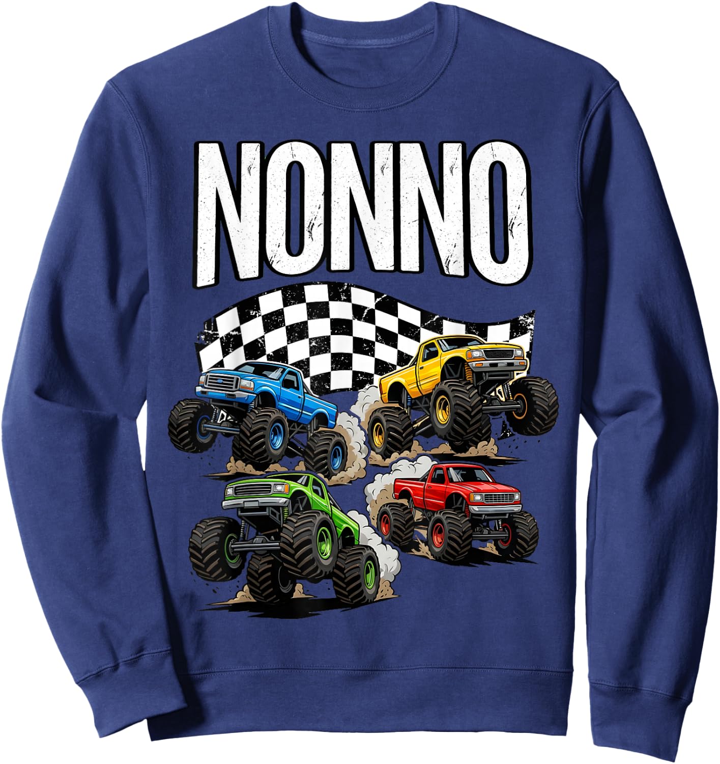 Monster Truck Nonno Grandpa Birthday Family Crew Matching Sweatshirt - Sweatshirt | Navy
