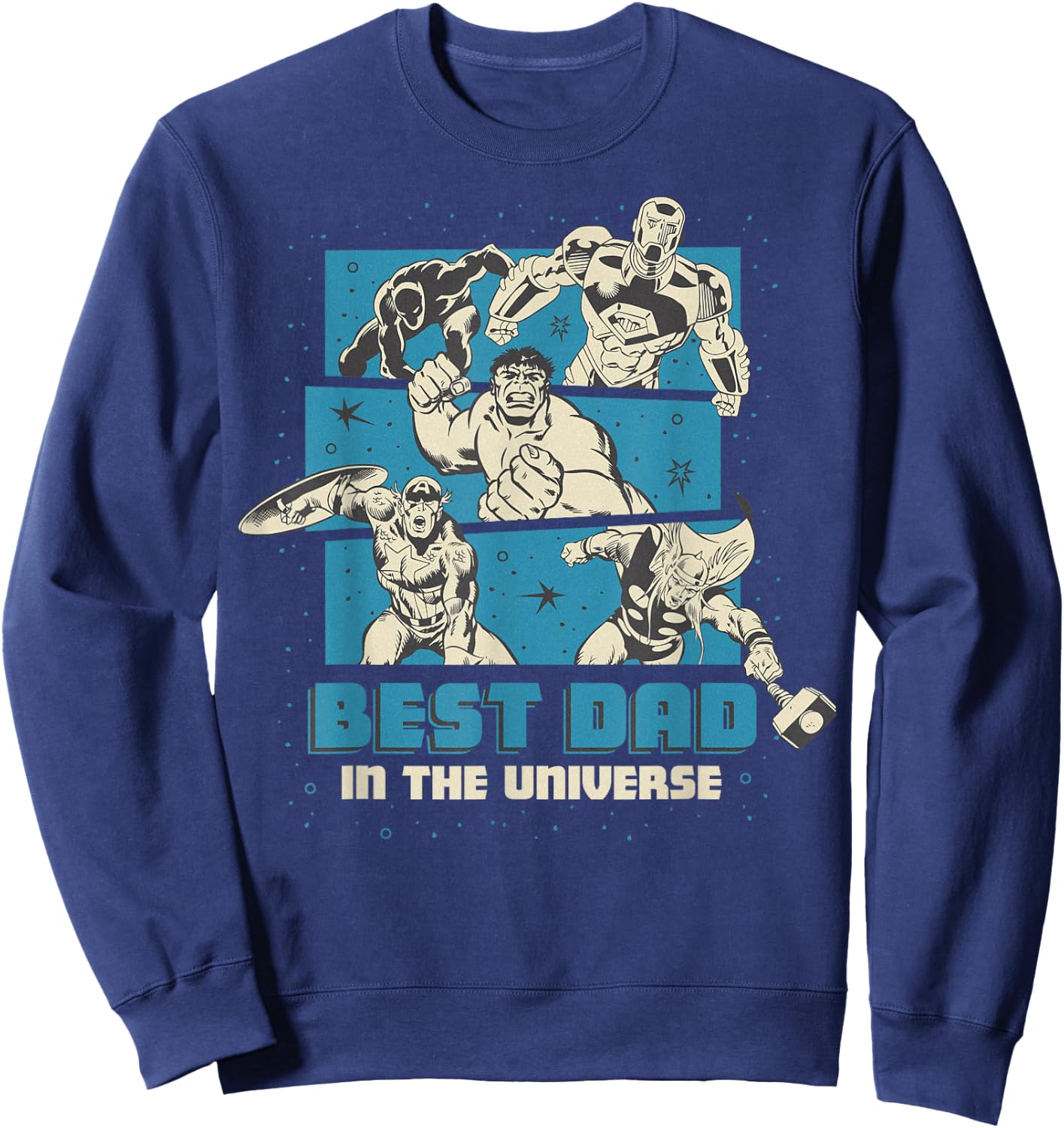 Marvel Avengers Father's Day Best Dad in The Universe Sweatshirt - Sweatshirt | Navy