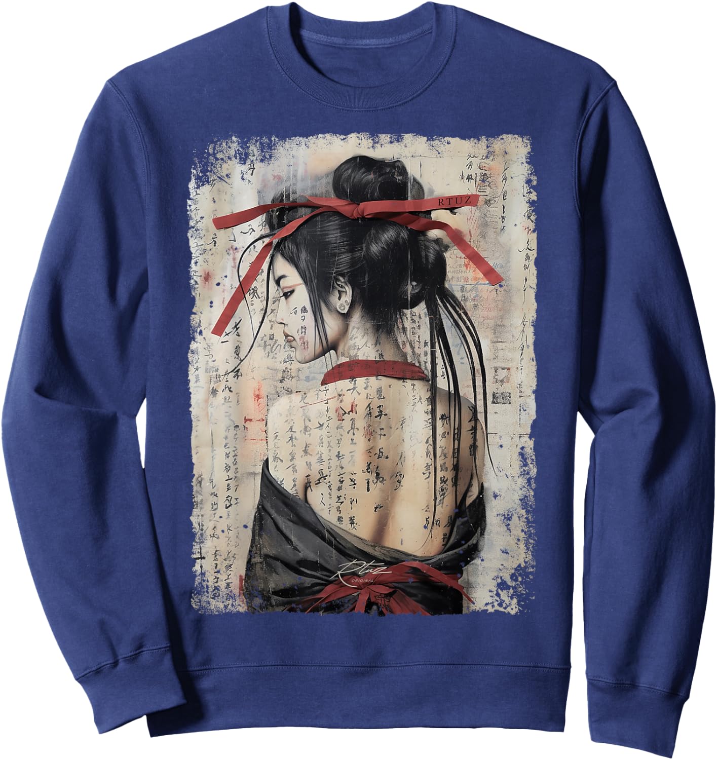 Geisha Asia Japan Woman Vintage Culture Tokyo Geisha , black Sweatshirt - Sweatshirt | Navy