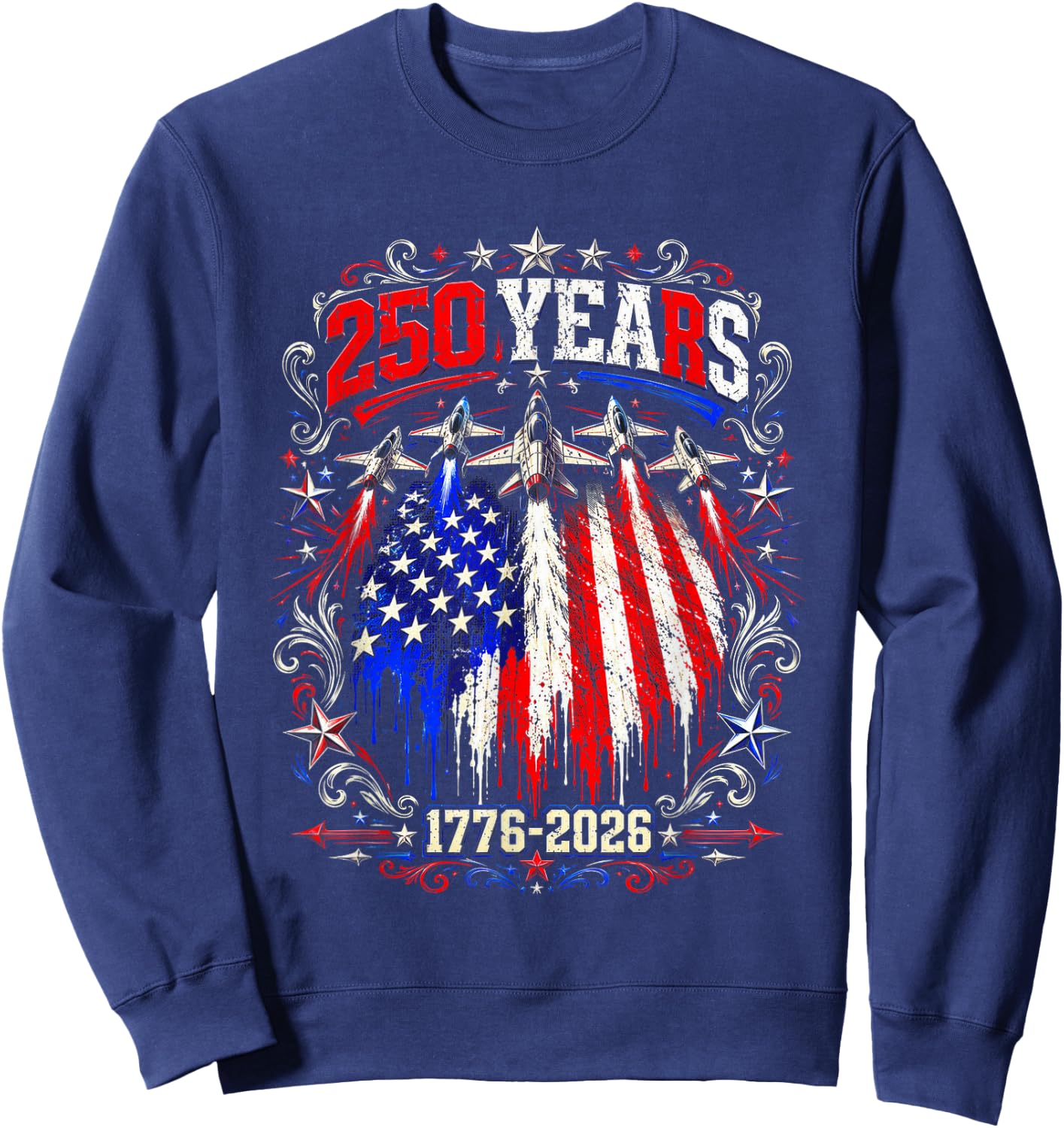 250 Anniversary USA Flag Sweatshirt - Sweatshirt | Navy