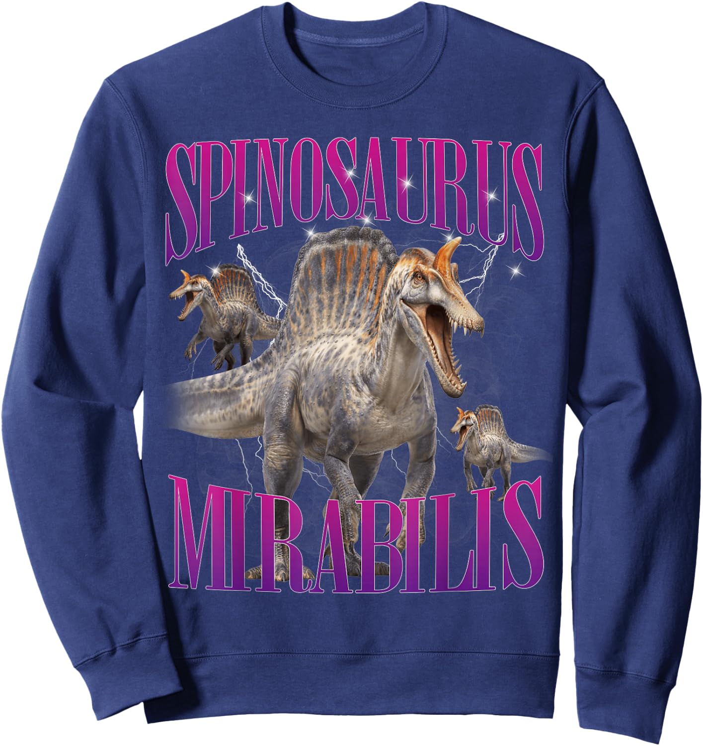 Spinosaurus Mirabilis Dinosaur Prehistoric Creature Sweatshirt - Sweatshirt | Navy