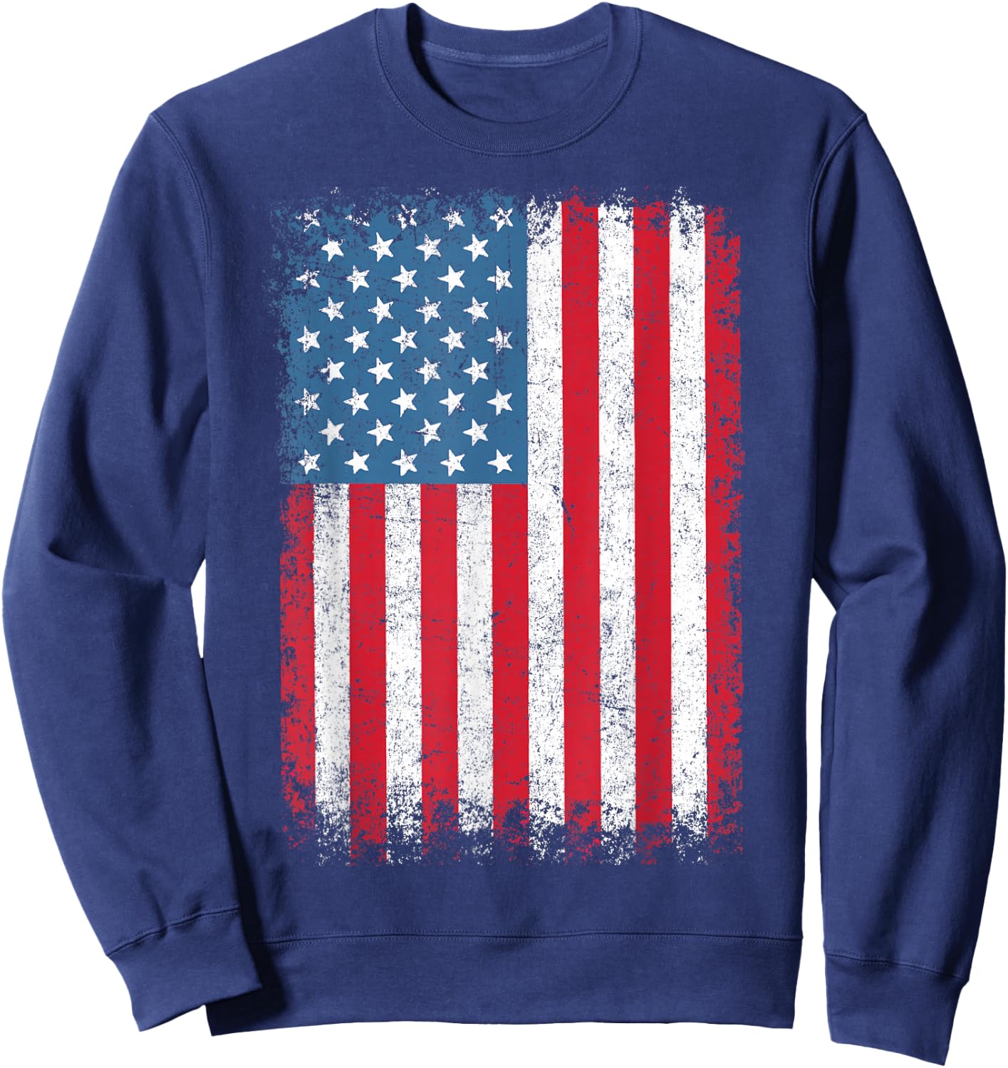 USA Women Men Kids Patriotic American Flag July 4th , black Sweatshirt - Sweatshirt | Navy
