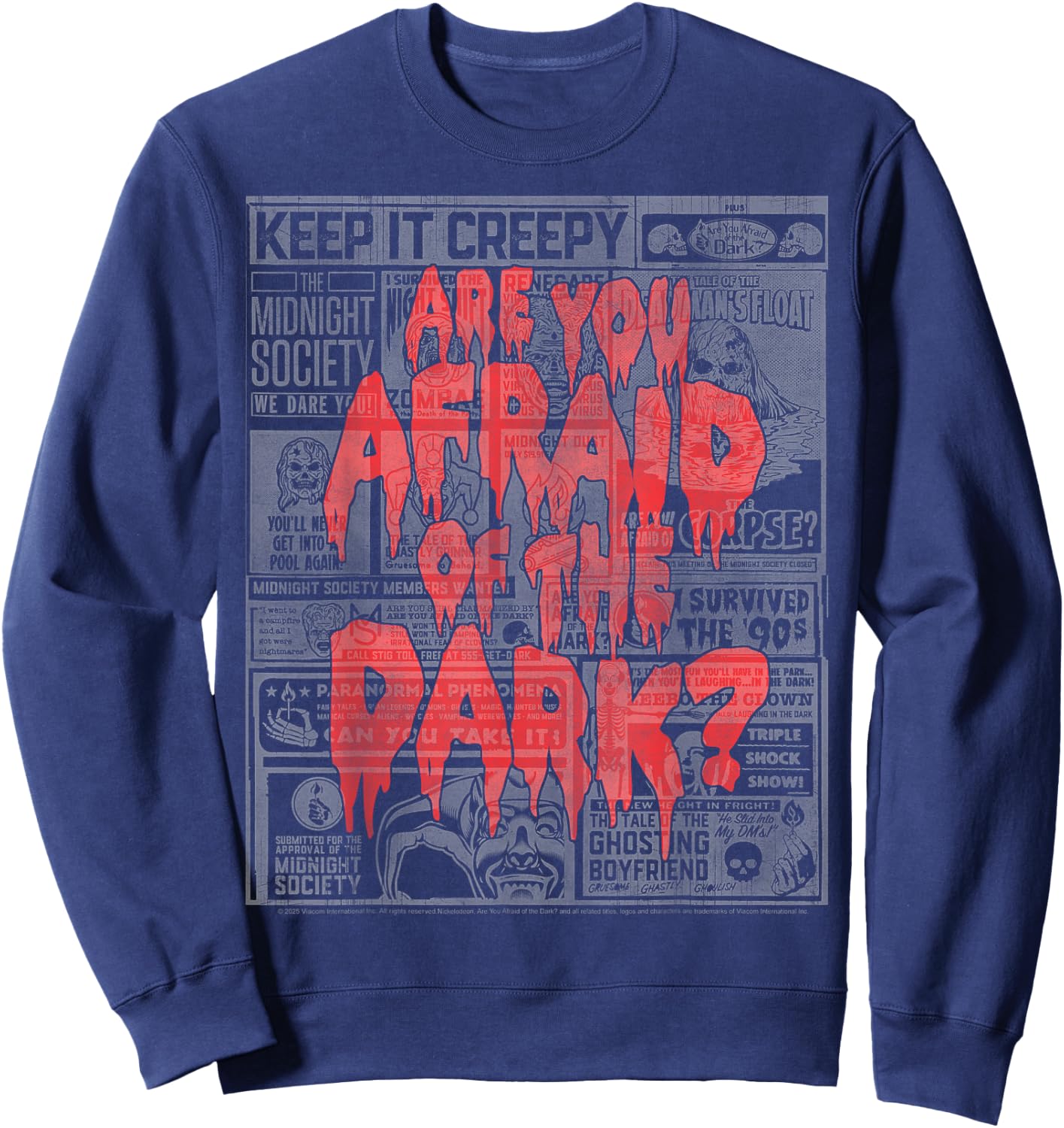 Midnight Society Collage - Are you Afraid of the Dark? Sweatshirt - Sweatshirt | Navy