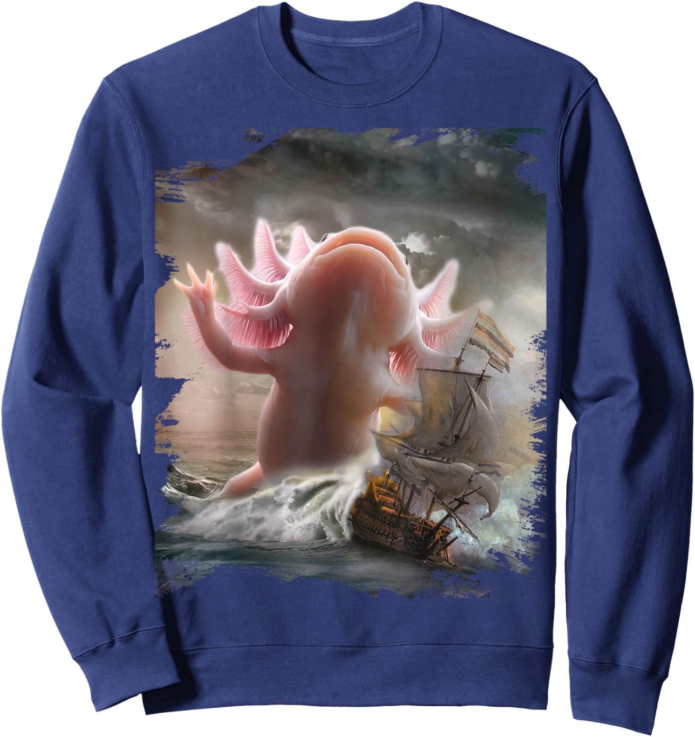 Giant Axolotl Sea Monster Kraxolotl Sweatshirt - Sweatshirt | Navy
