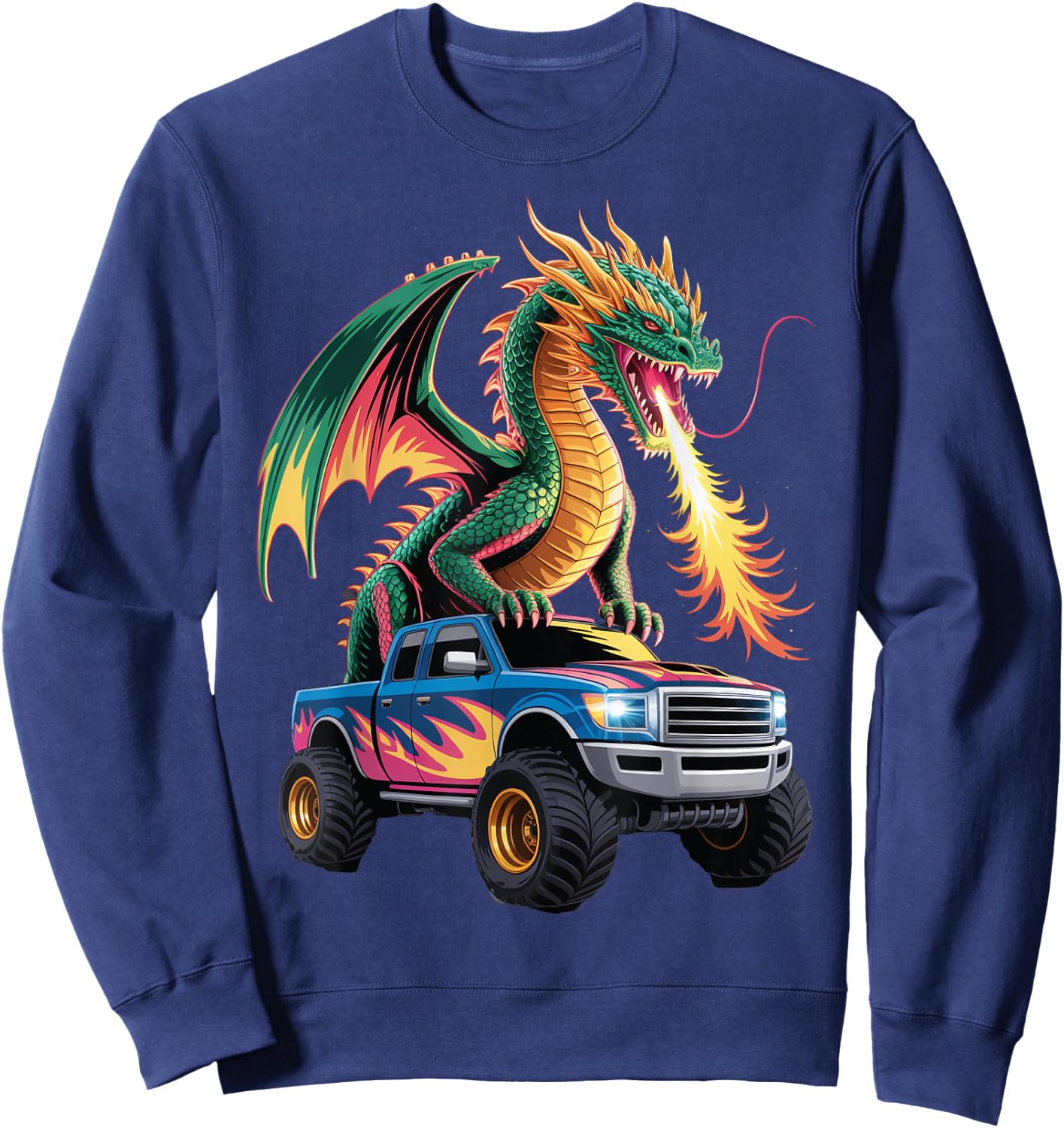 Dragon Monster Truck Art Sweatshirt - Sweatshirt | Navy