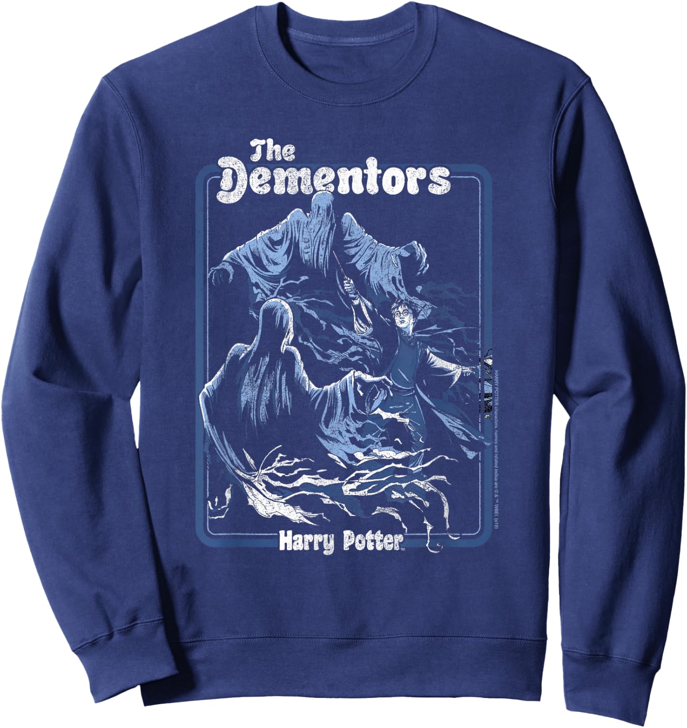 Harry Potter Dementors Kiss Vintage - Black, Classic Fit, , Short Sleeve Sweatshirt - Sweatshirt | Navy